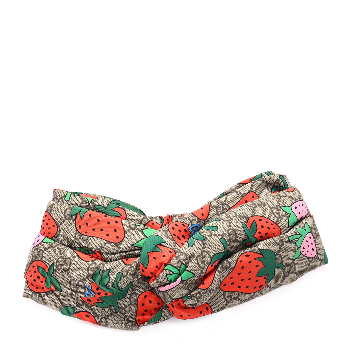 Silk Monogram Strawberry Print Headband M