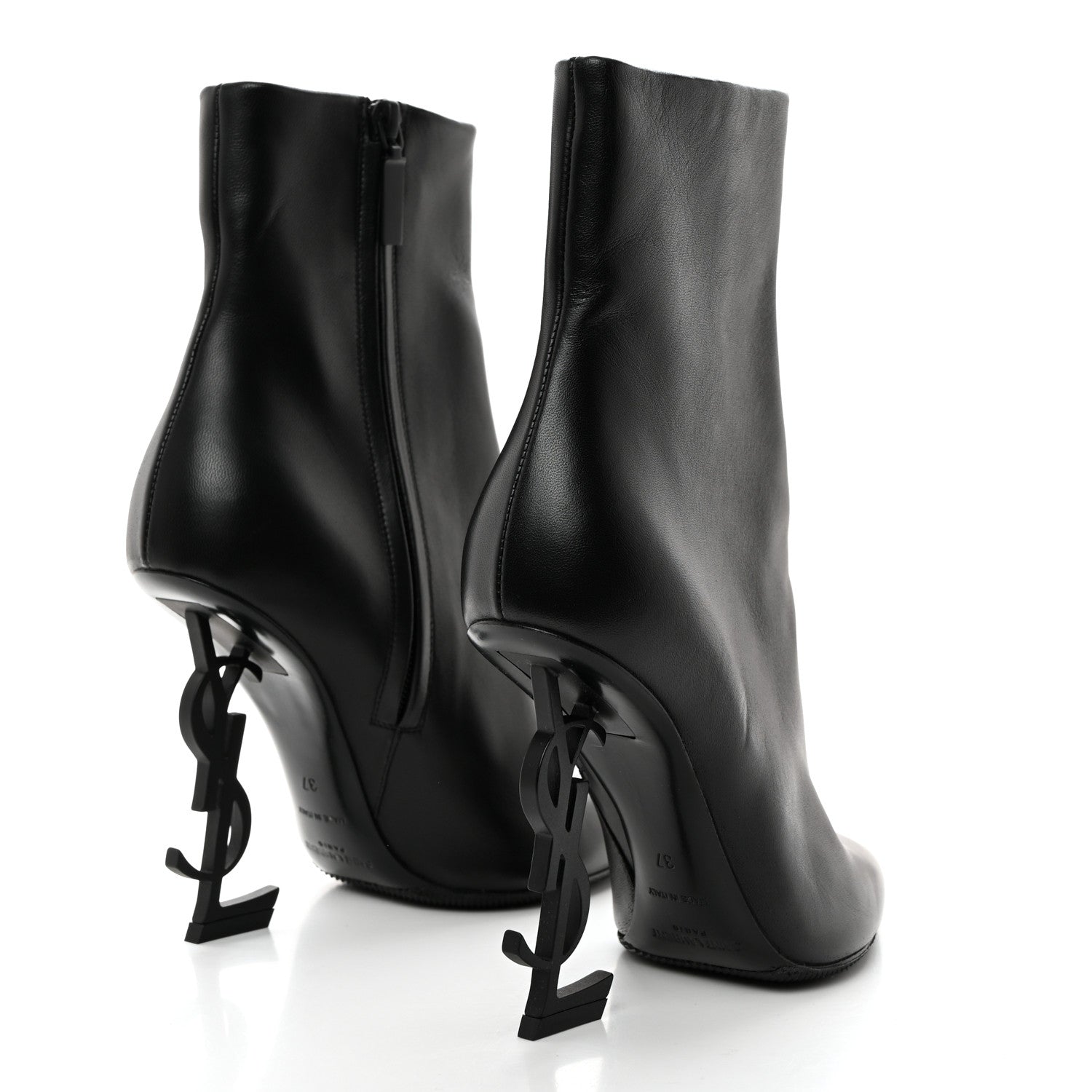Saint Laurent Calfskin Opyum Ankle Boots 37 Black 4 of 9