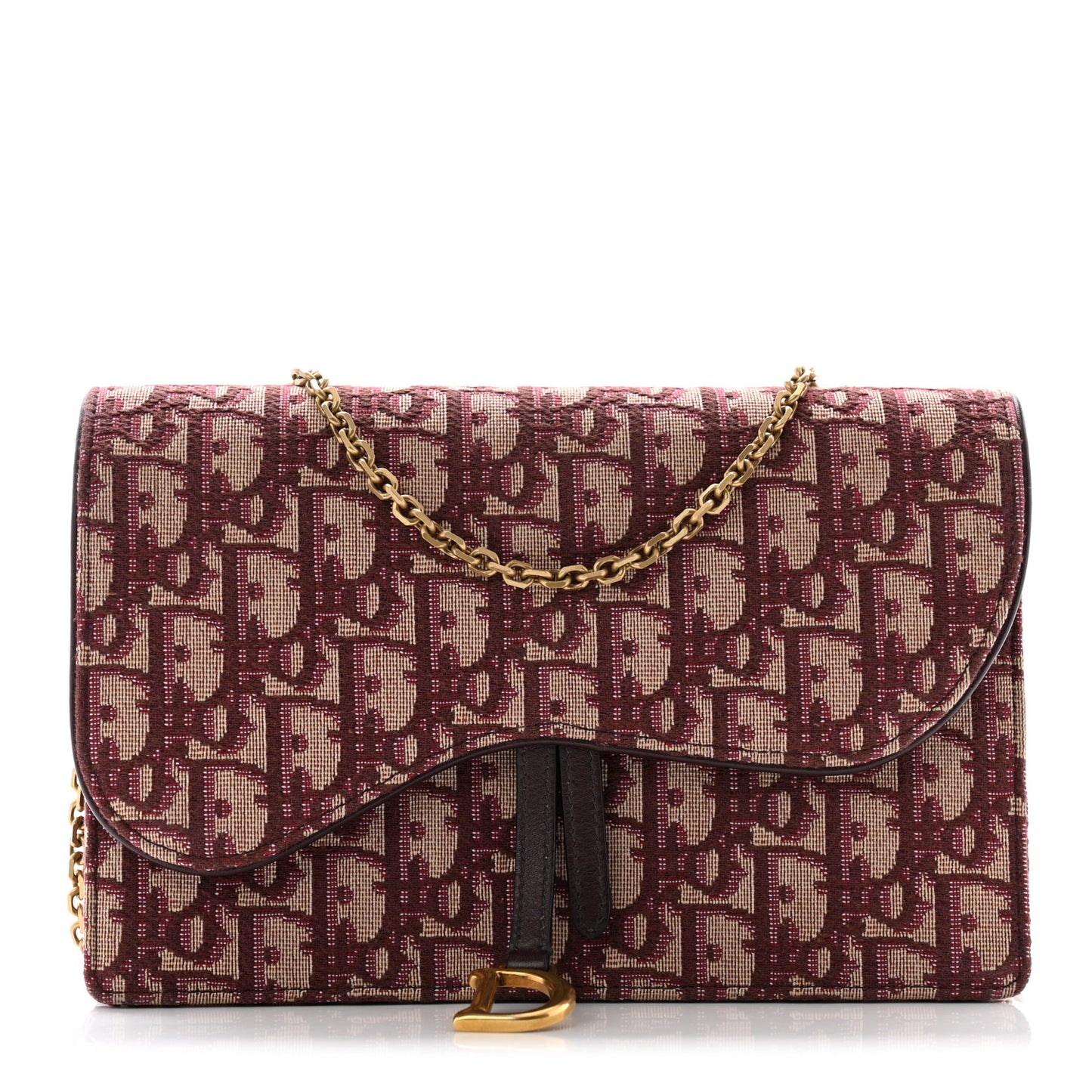 Oblique Saddle Chain Pouch Burgundy