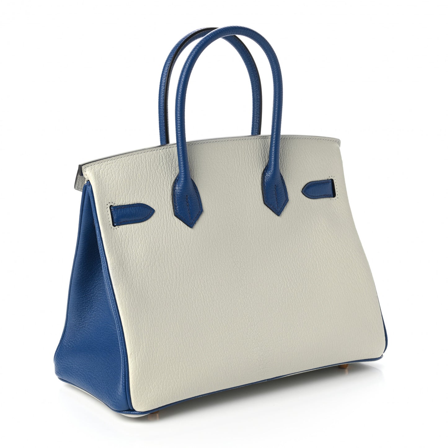 Chevre Mysore Bi-Color Horseshoe Birkin 30 Gris Perle Bleu Brighton