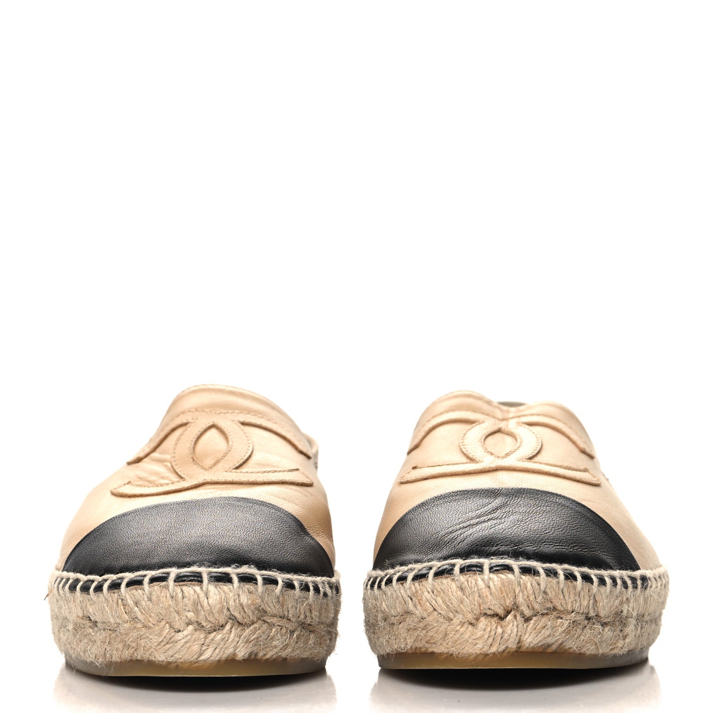 Lambskin CC Espadrilles 37 Beige Black