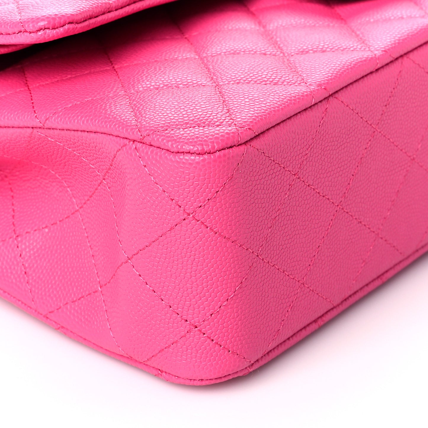 Caviar Quilted Medium Double Flap Pink