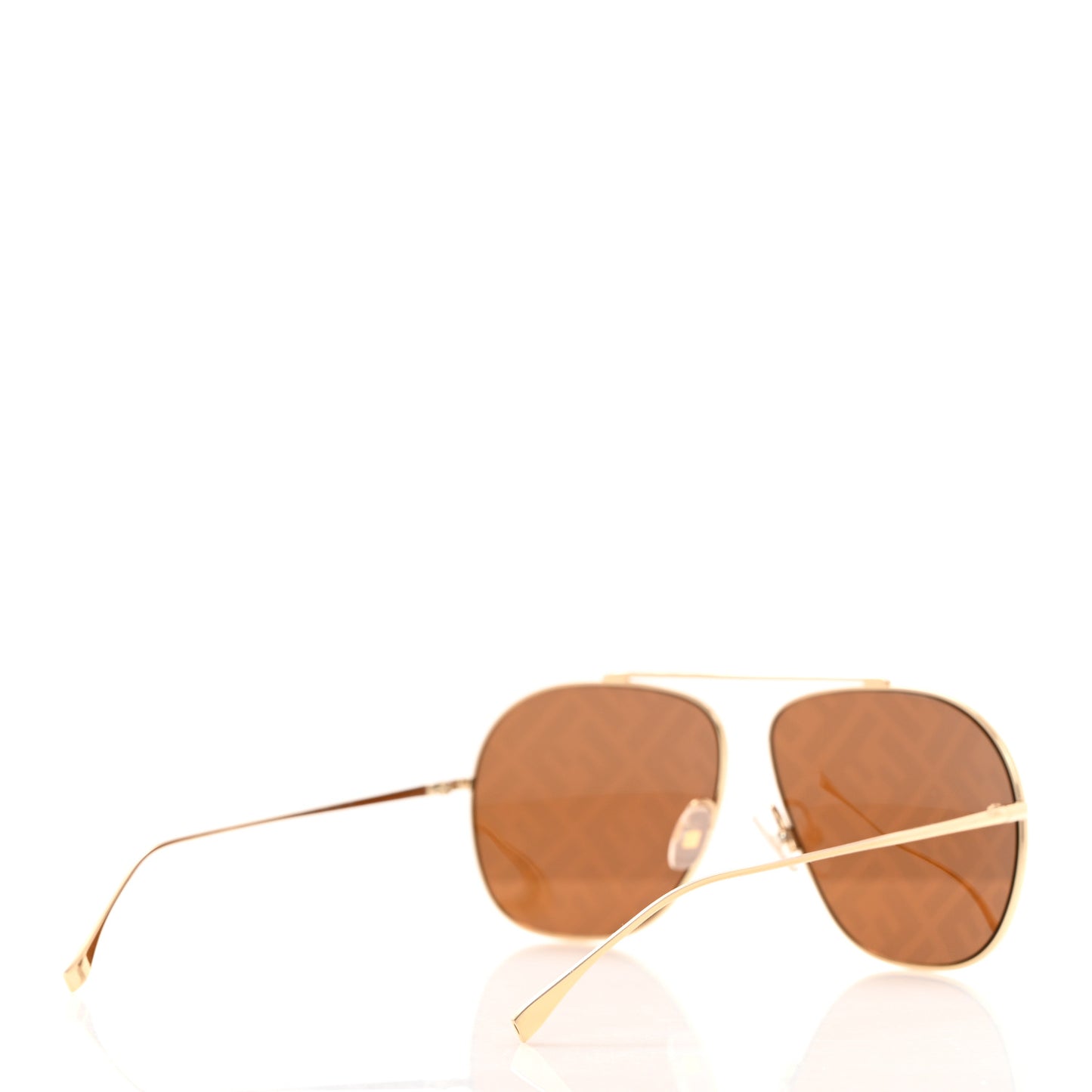 Metal Fendi Forever Aviator Sunglasses FF0407/G/S Gold