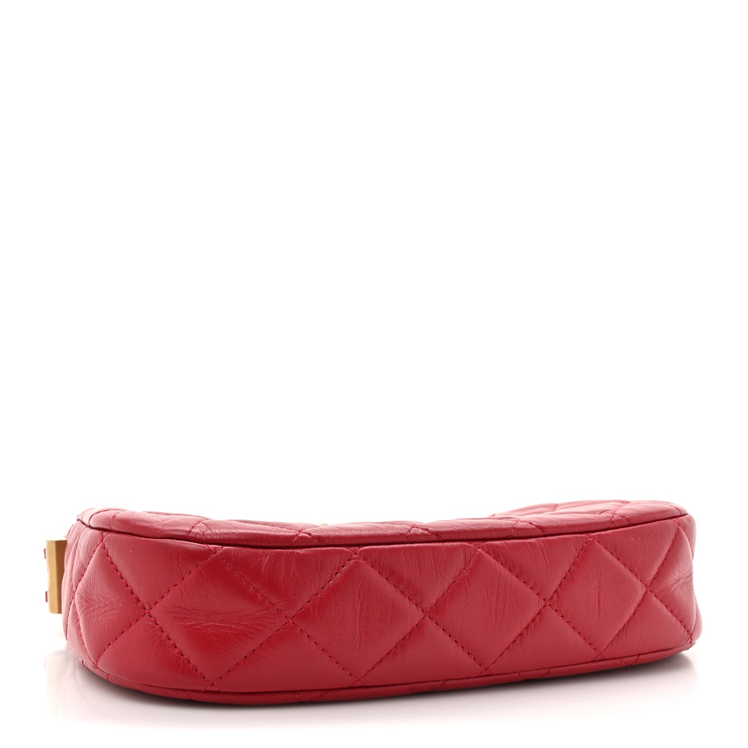 Chanel Crumpled Calfskin Quilted Braided CC Small Hobo Red 4 of 16