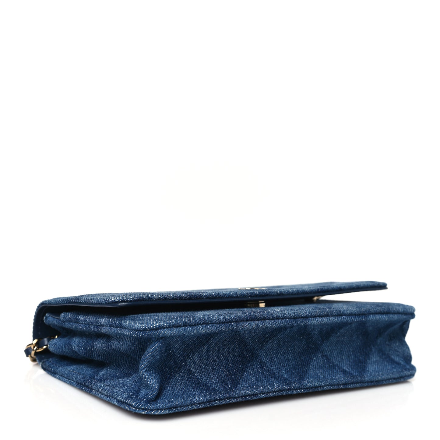 Denim Printed Wallet On Chain WOC Dark Blue