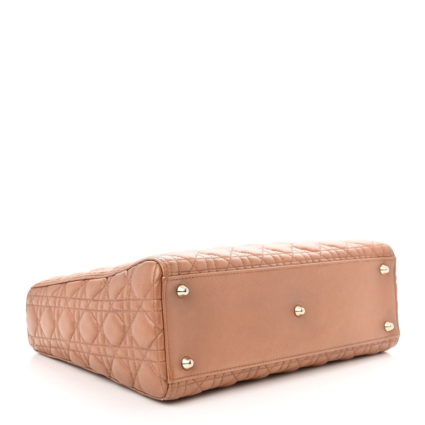 Metallic Lambskin Cannage Large Lady Dior Pink