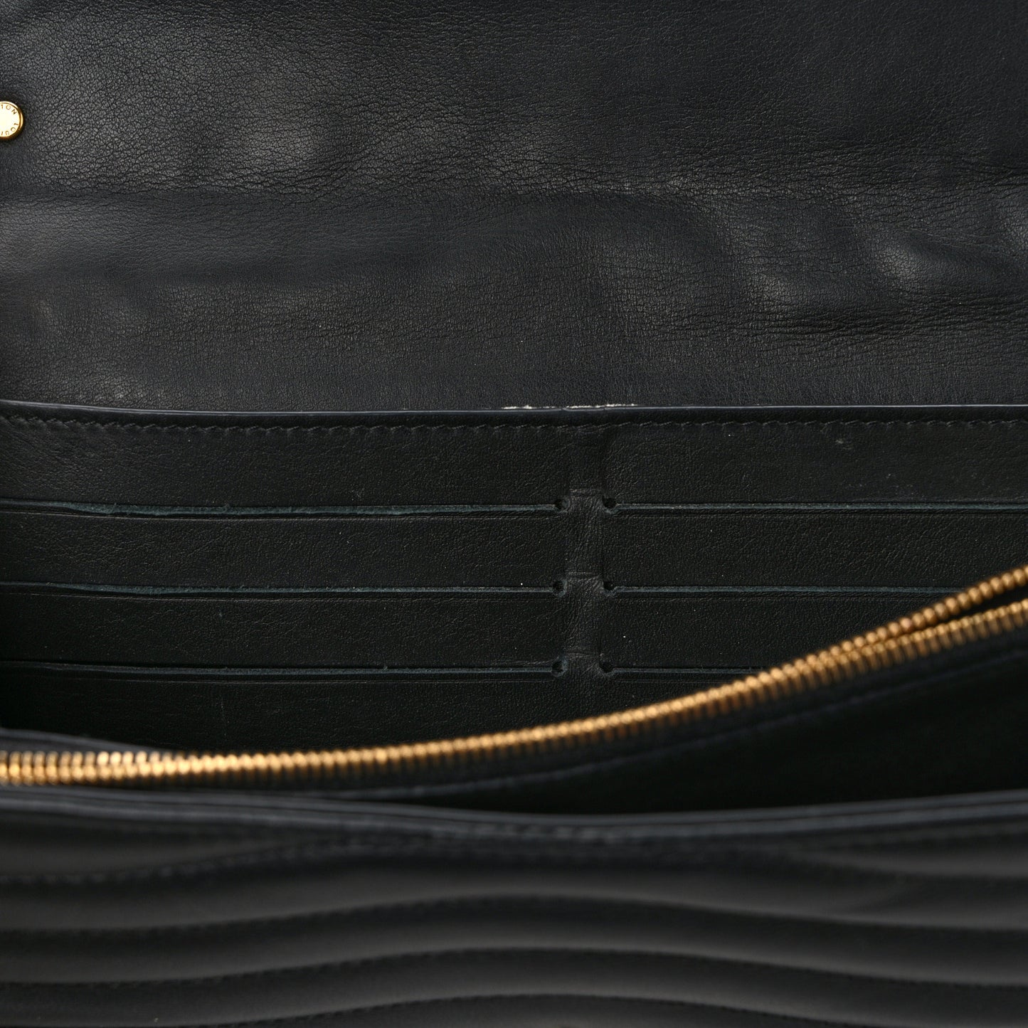 Calfskin New Wave Long Wallet Black