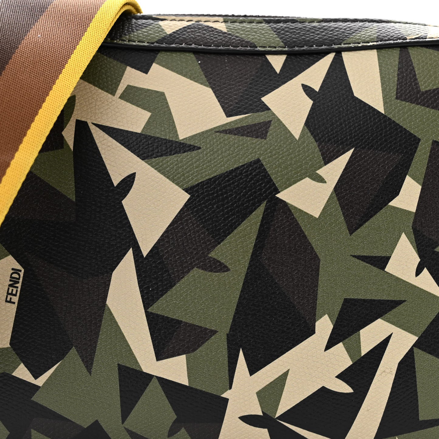 Textured Calfskin Bugs Camouflage Medium Camera Case Multicolor Military