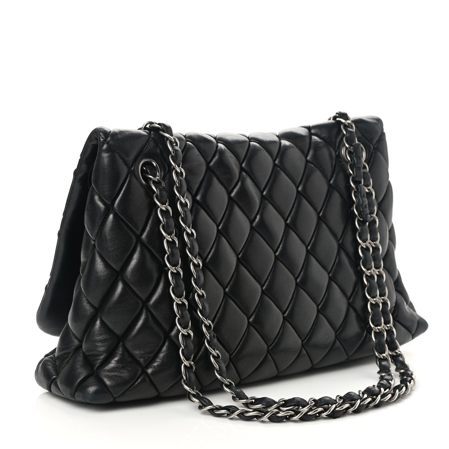 Lambskin Large New Bubble Flap Black