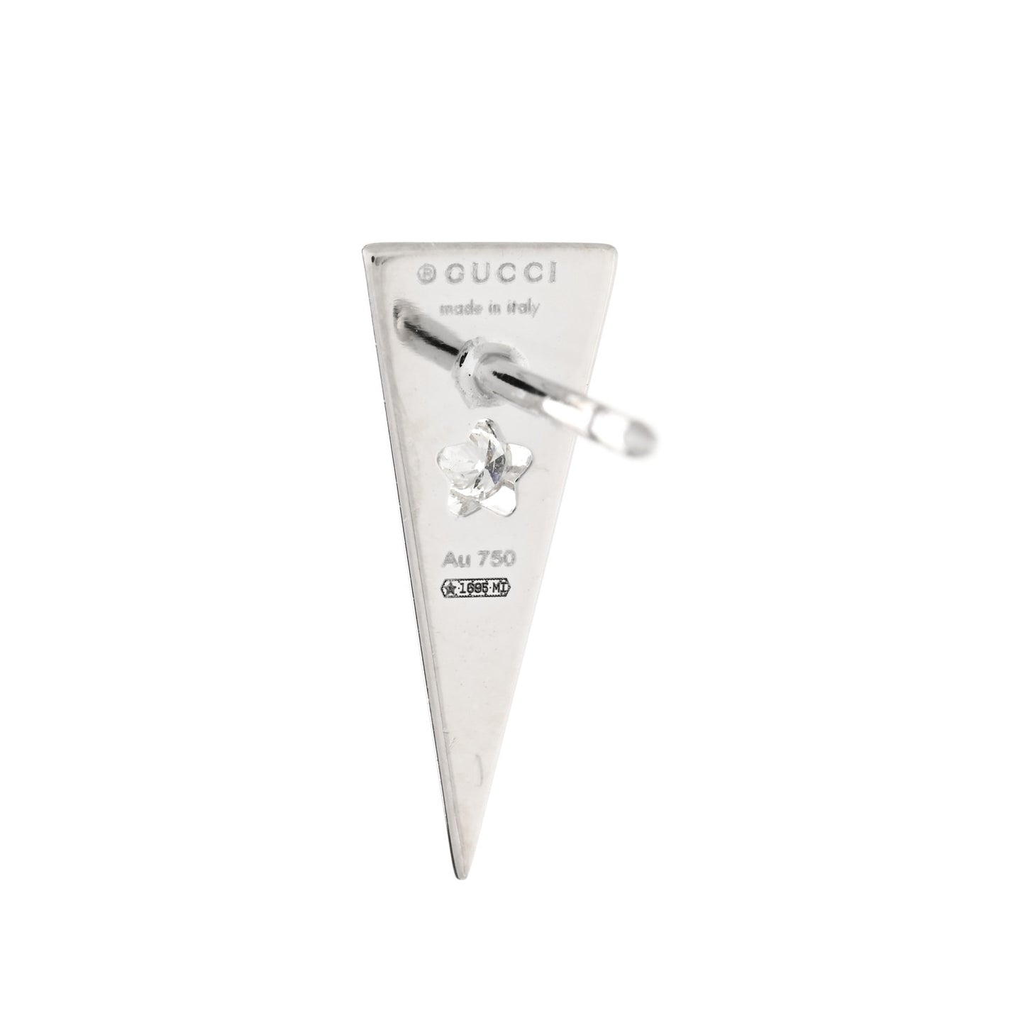 18K White Gold Diamond Icon Asymmetric Stud Earrings
