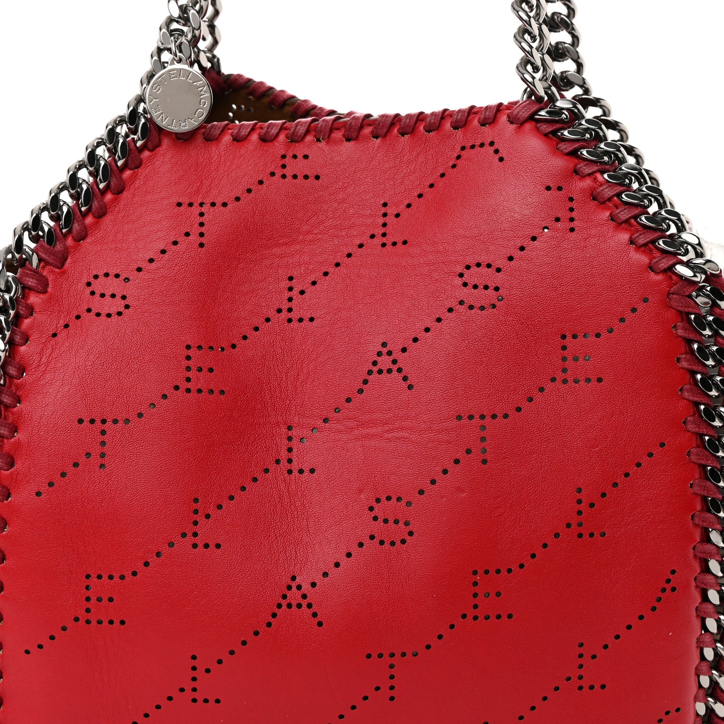 Eco Alter Nappa Perforated Logo Falabella Reversible Tote Red