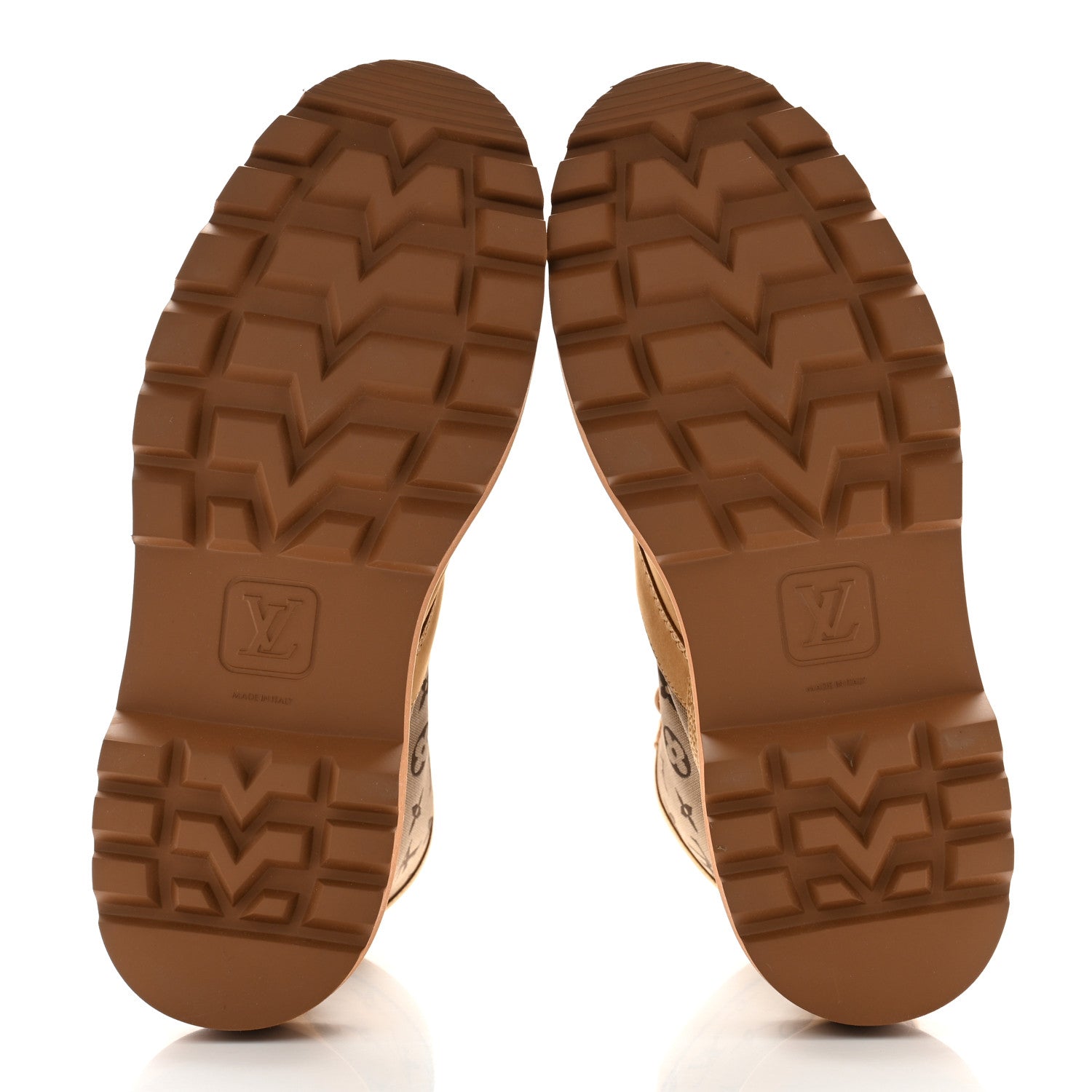 Louis Vuitton Nubuck Monogram Jacquard Mens Ranger Ankle Boots 10.5 Beige 5 of 9