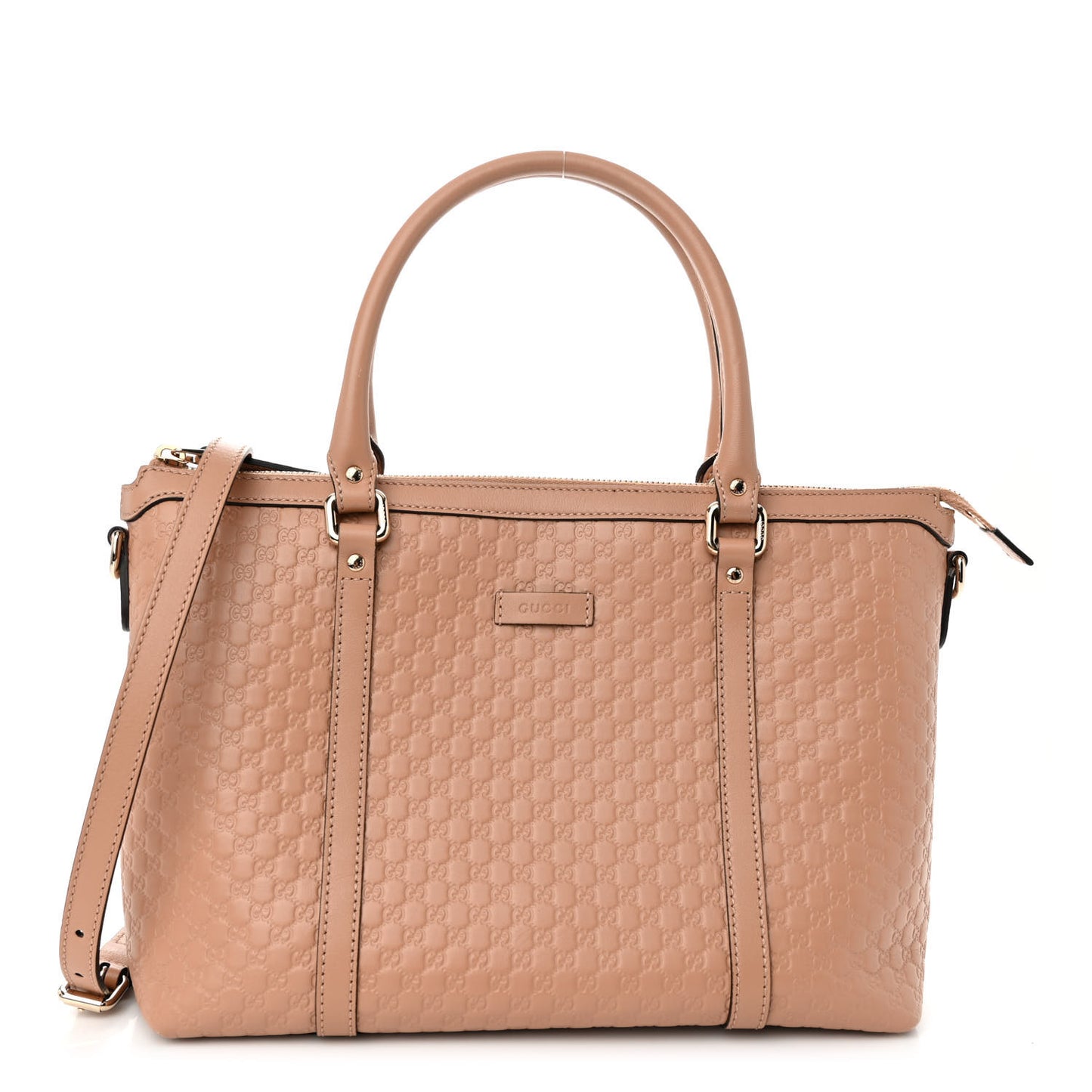 Soft Microguccissima Small Zippered Satchel Camelia