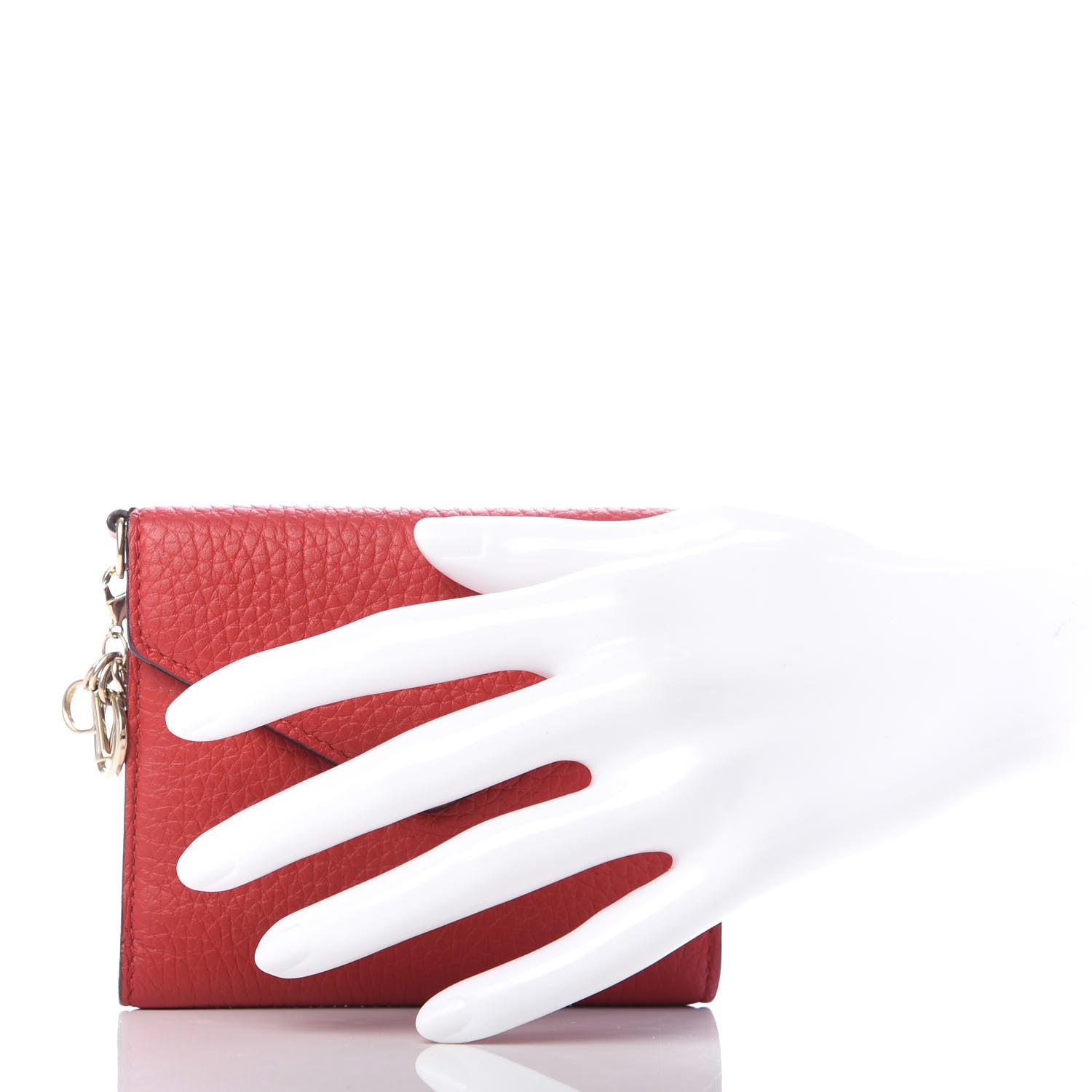 Christian Dior Bullcalf Diorissimo Medium Envelope Wallet True Red Pink 2 of 6