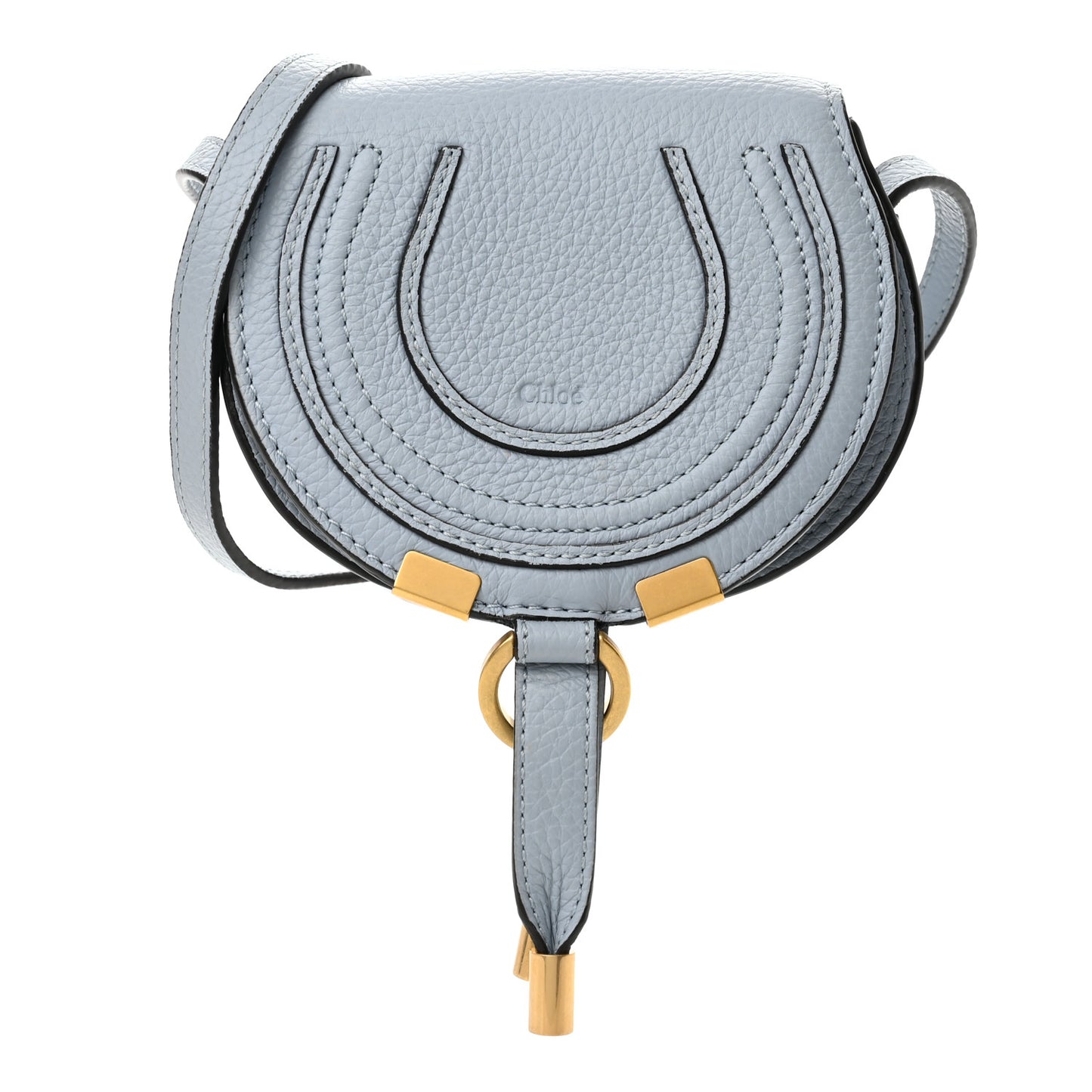 Calfskin Nano Marcie Saddle Bag Shady Blue