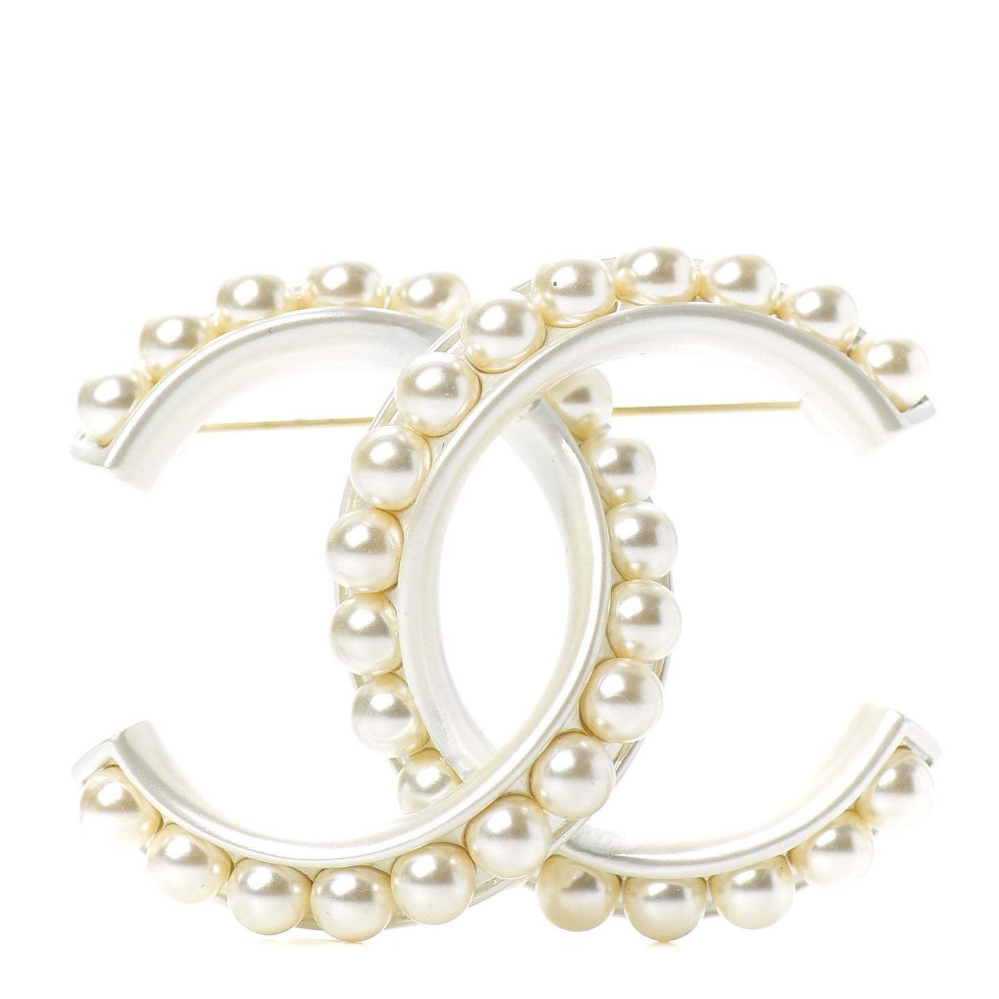 Pearl CC Brooch Golden Pearly White