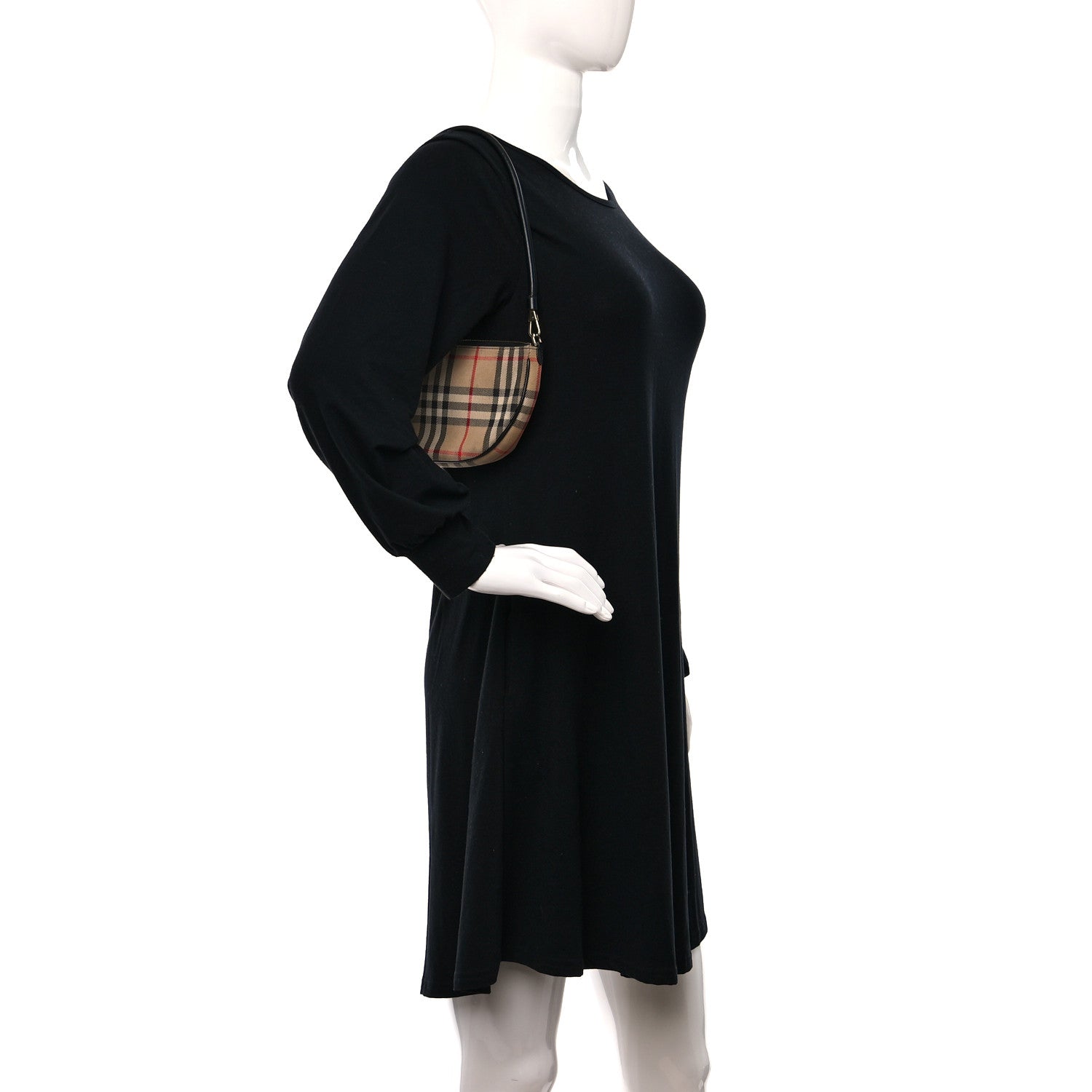 Burberry Vintage Check Calfskin Olympia Pouch Archive Beige 2 of 10