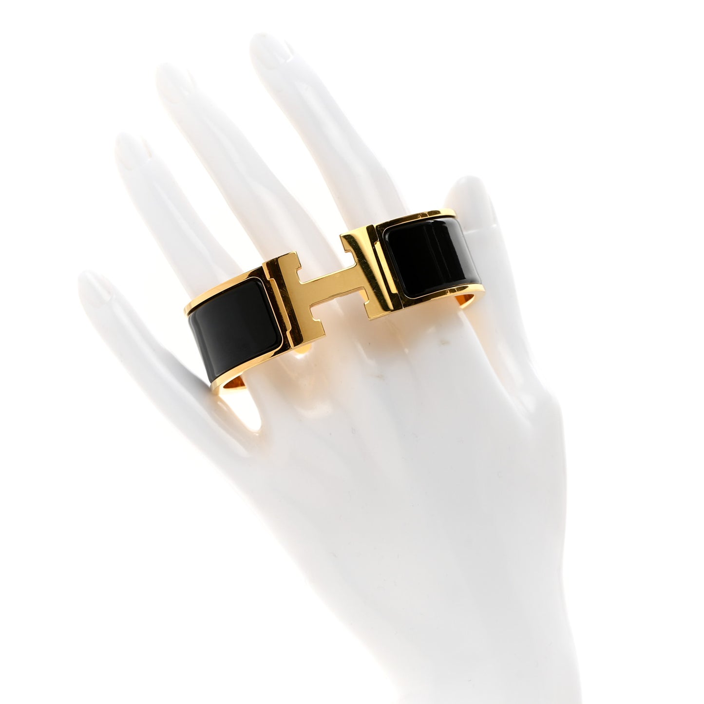 Enamel Wide Clic Clac H Bracelet PM Black