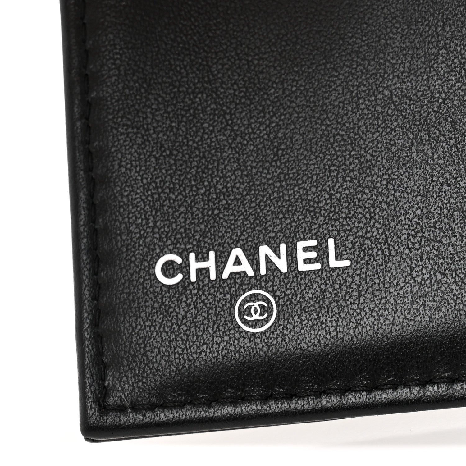 Chanel Lambskin Camellia Embossed Small Double Wallet Black 6 of 11