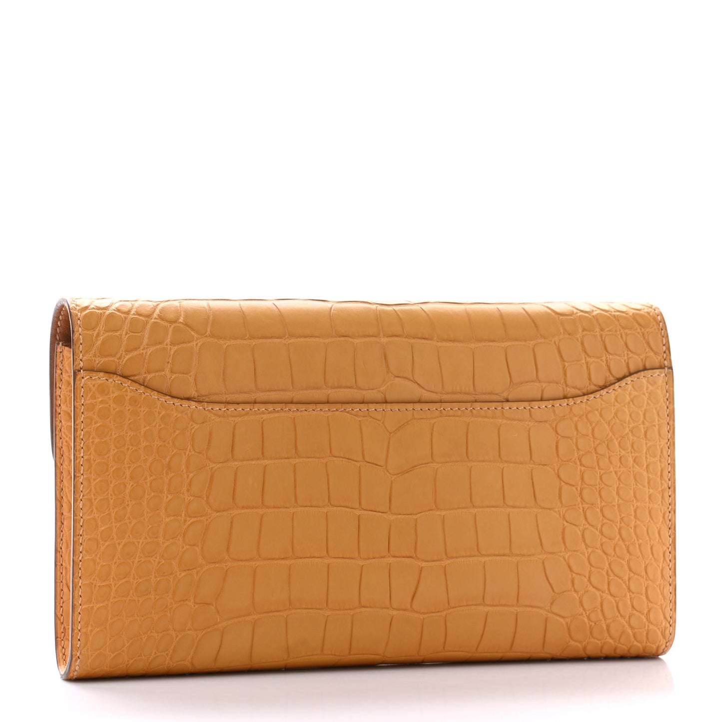 Matte Alligator Verso Constance Long Wallet Paille Sable