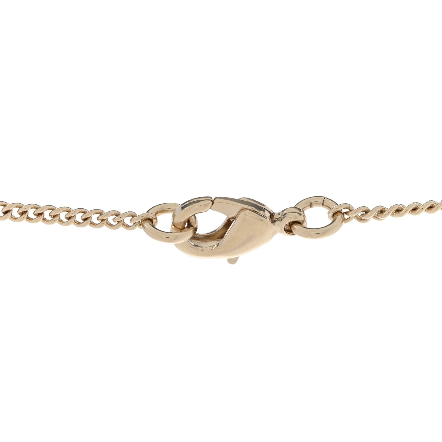 Pearl Crystal CC Pendant Necklace Gold