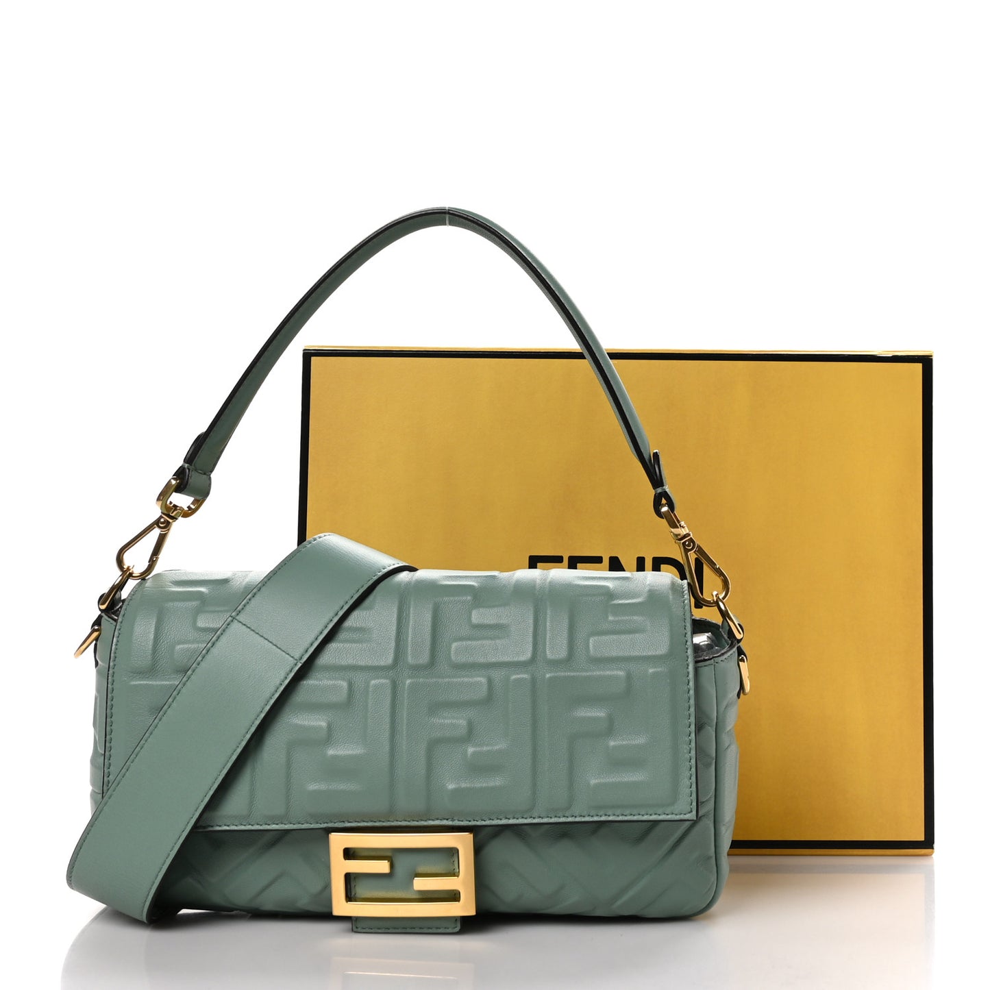Nappa FF 1974 Embossed Baguette Menta