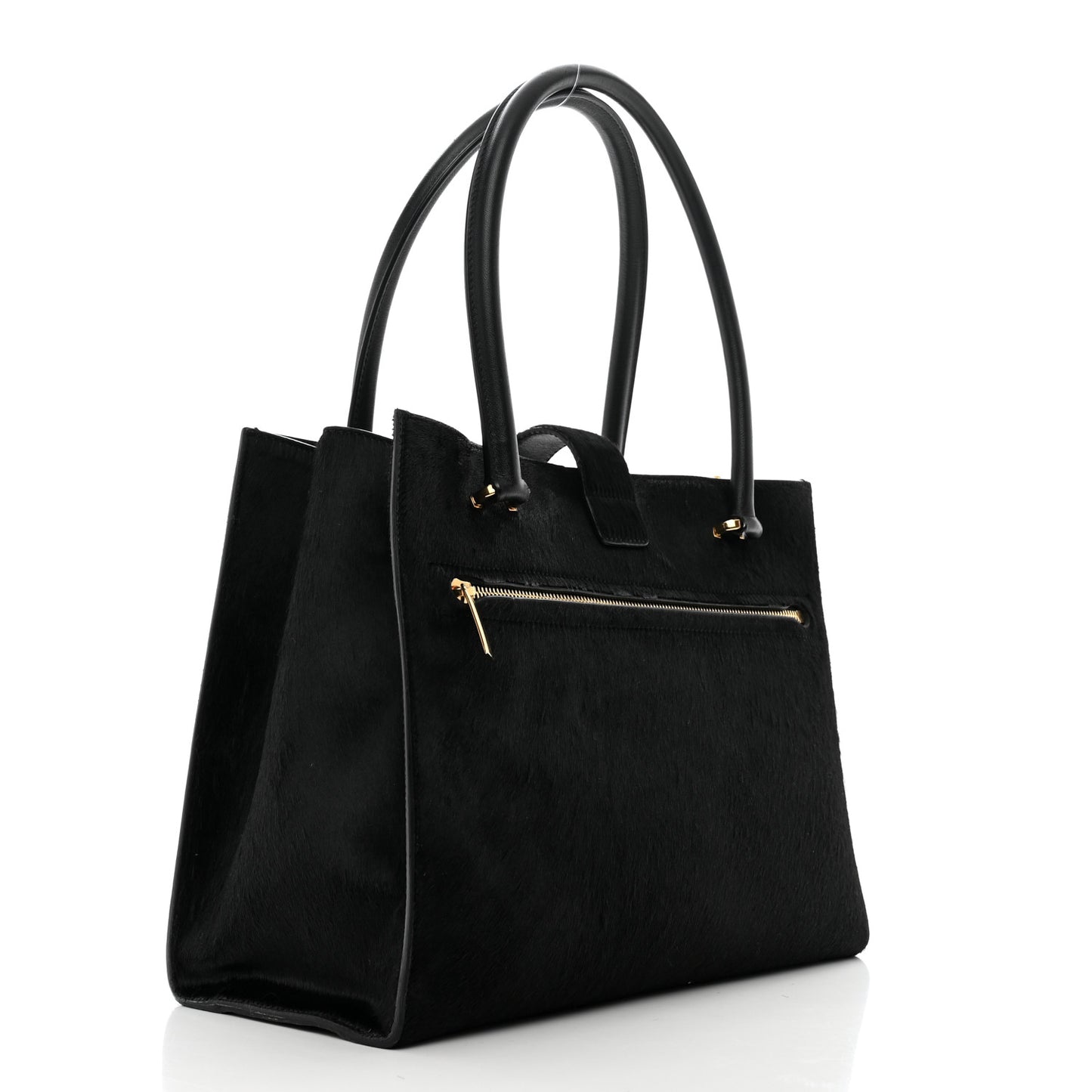 Pony Hair Gancio Lock Tote Black