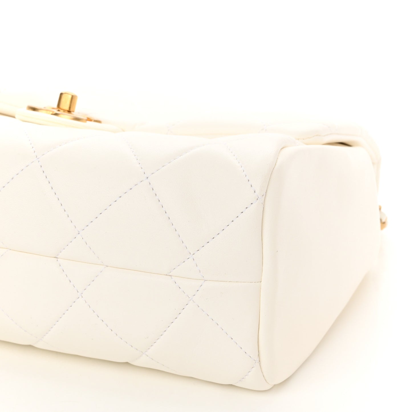 Lambskin Quilted Large Side-Packs White