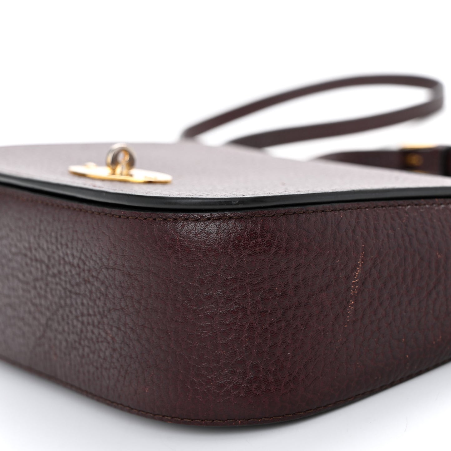 Natural Grained Calfskin Small Darley Satchel Oxblood