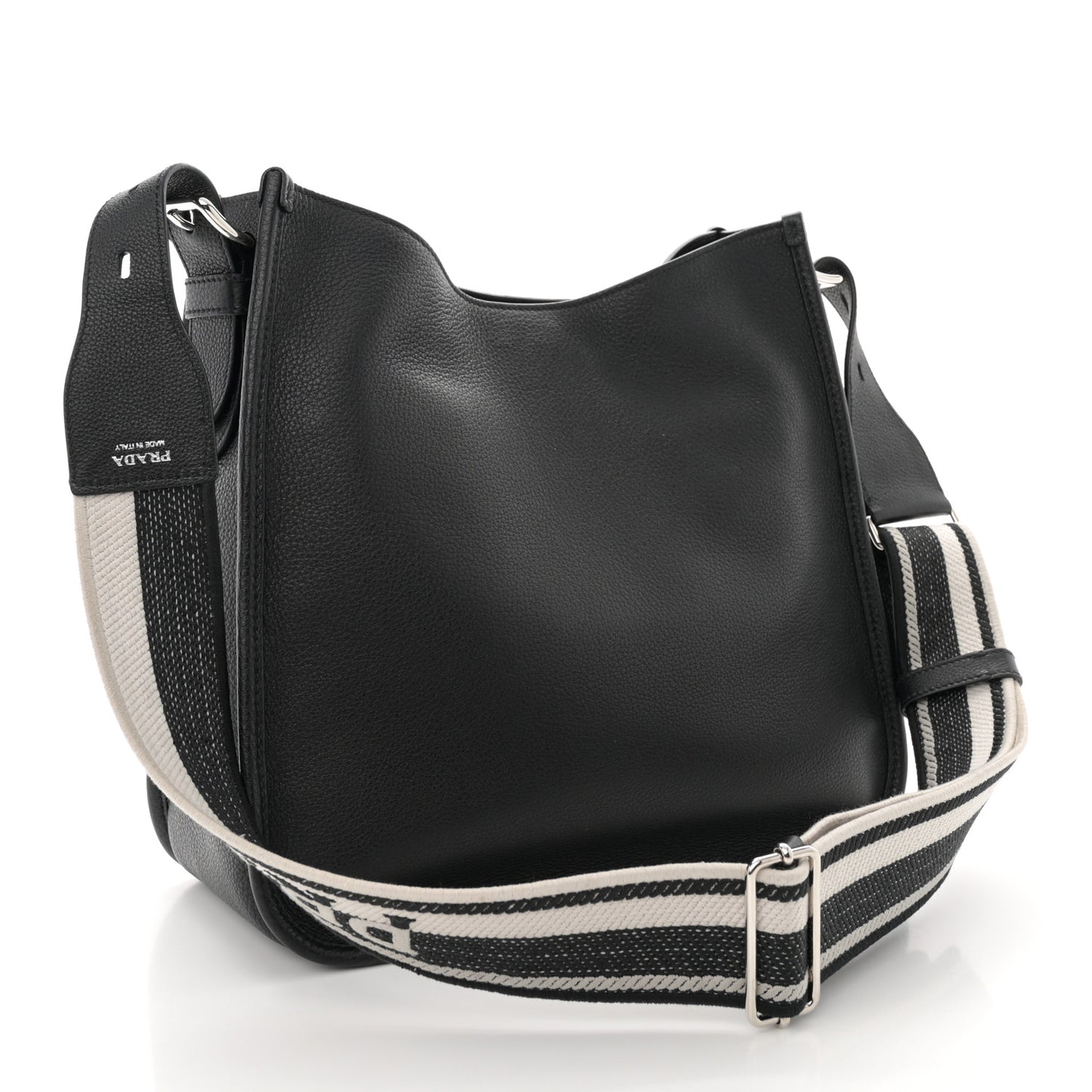 Vitello Daino Soft Hobo Messenger Bag Black