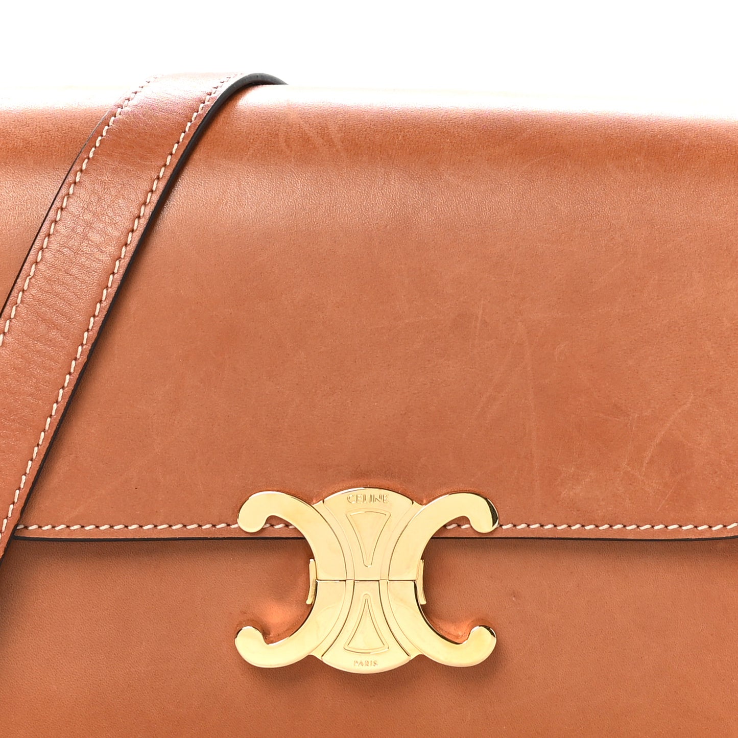 Natural Calfskin Medium Triomphe Tan