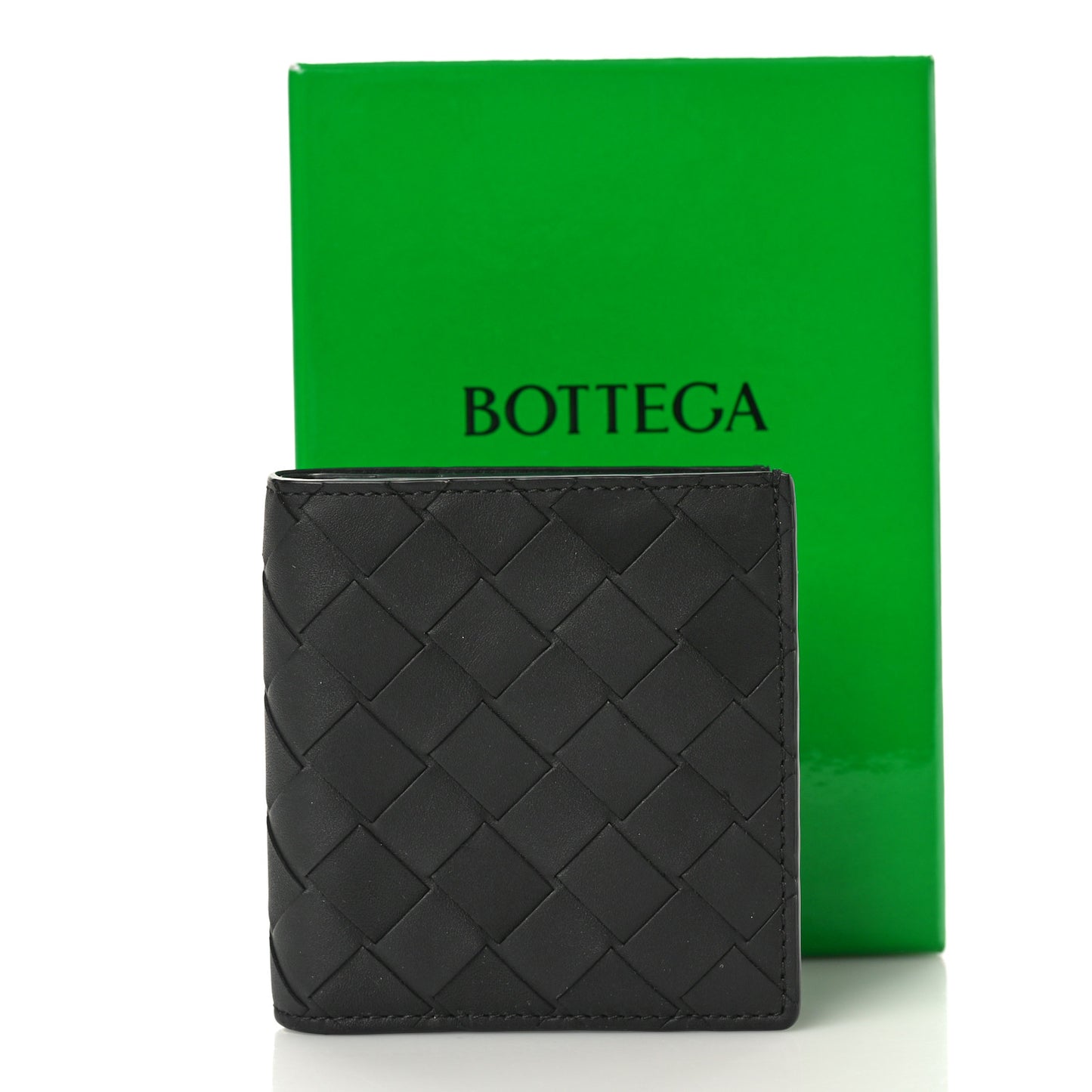Nappa Intrecciato Medium Bi-Fold Wallet Black