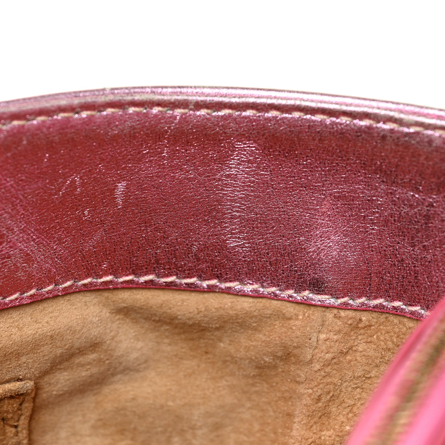 Celine Metallic Lambskin Quilted Boogie Satchel Pink 14 of 26