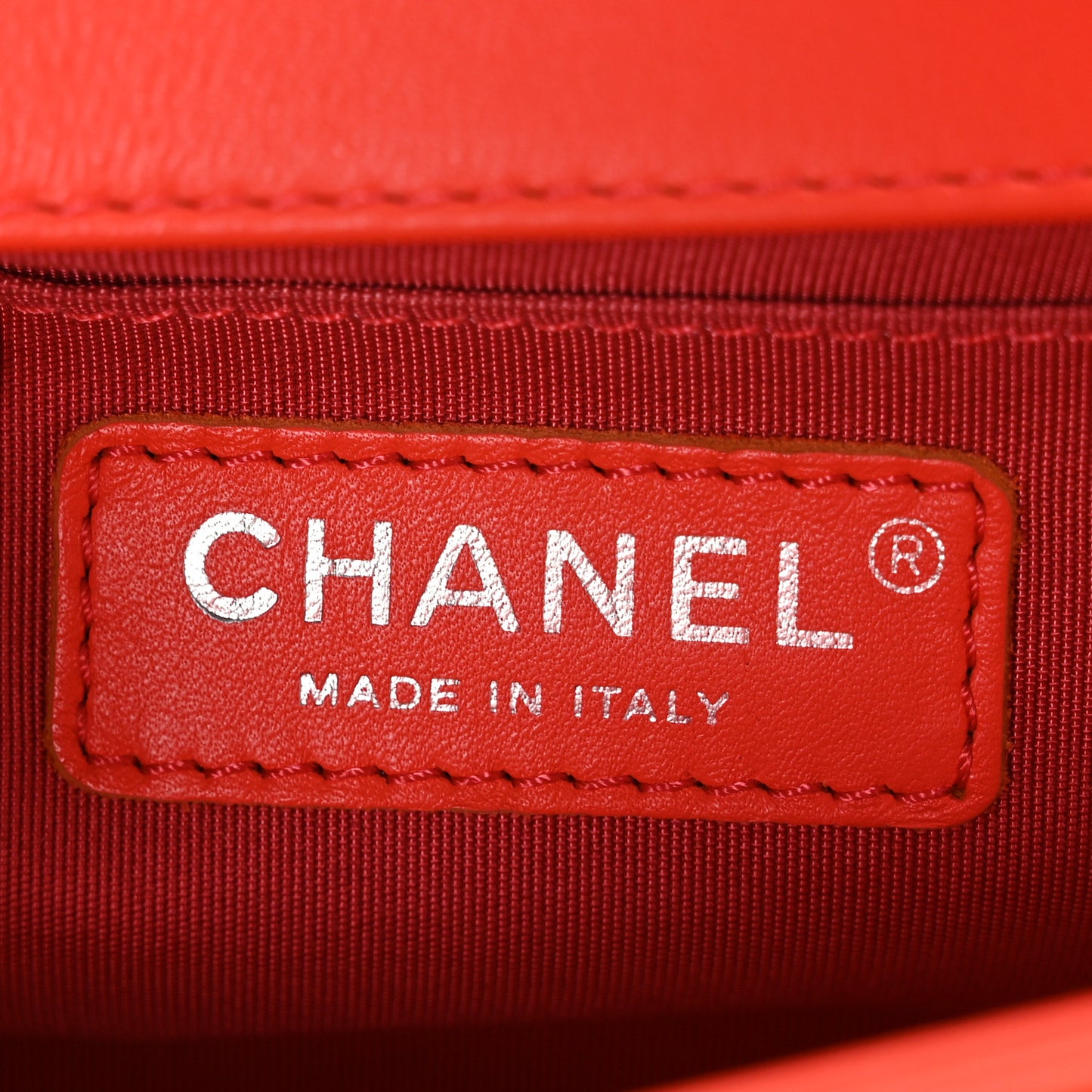 Calfskin Chevron Quilted Small Boy Flap Coral