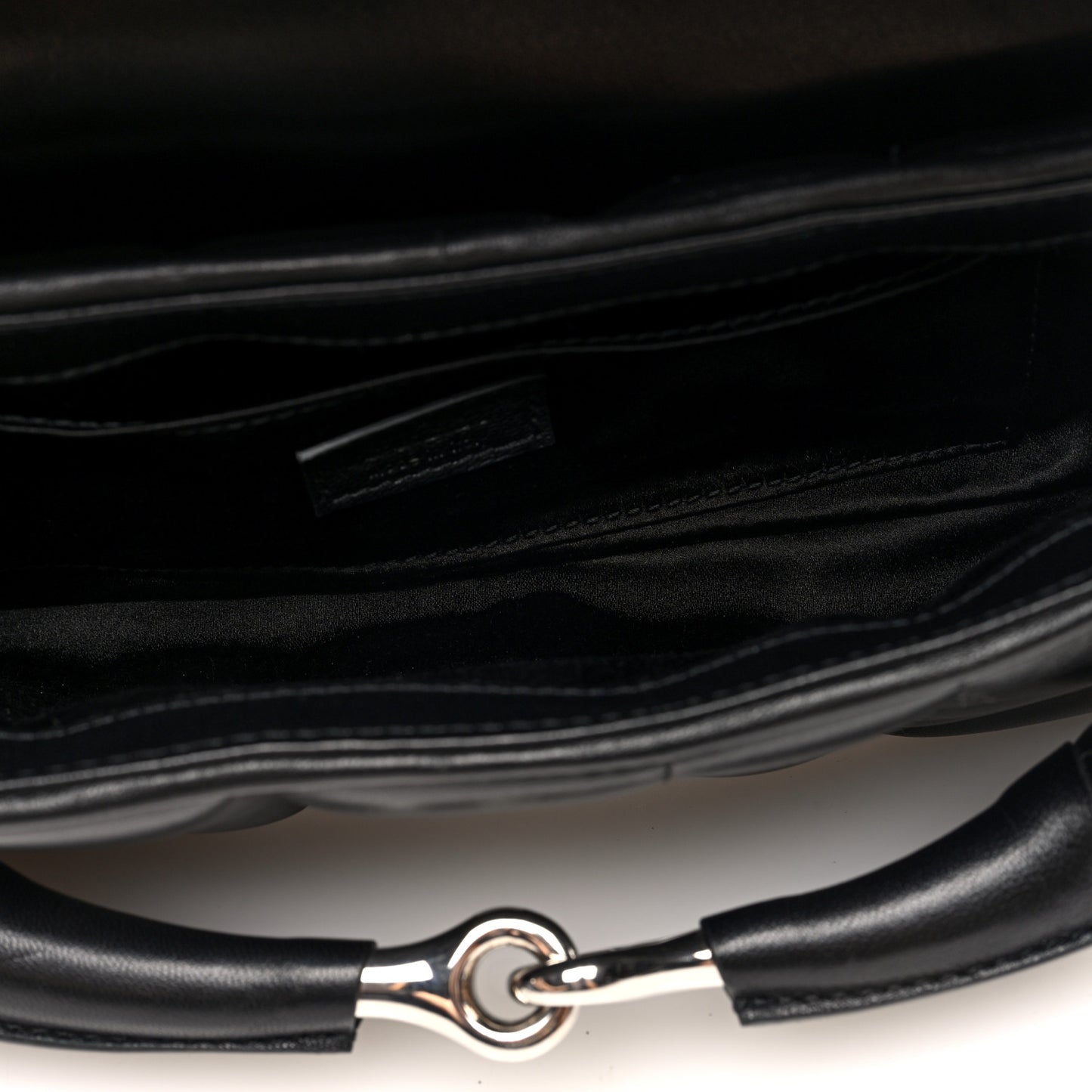 Nappa Vertical Matelasse Medium Maxi Horsebit Chain Shoulder Bag Black