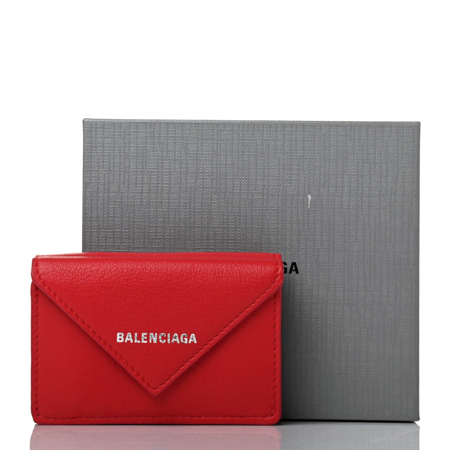 Balenciaga Calfskin Mini Papier Wallet Rouge Tango 8 of 8