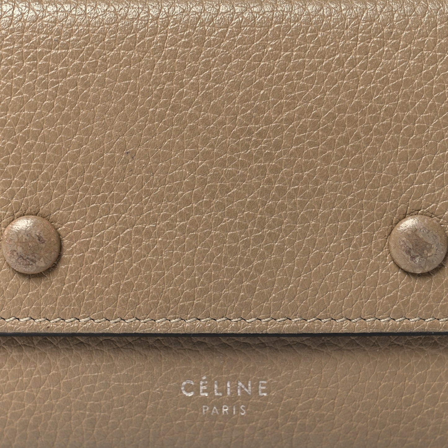 Drummed Calfskin Small Multifunction Folded Wallet Dune