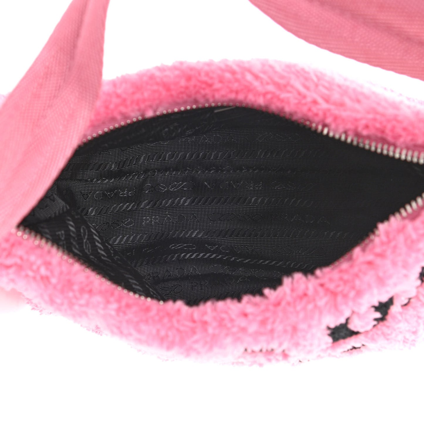 Terry Cloth Mini Re-Edition 2000 Bag Petalo Black