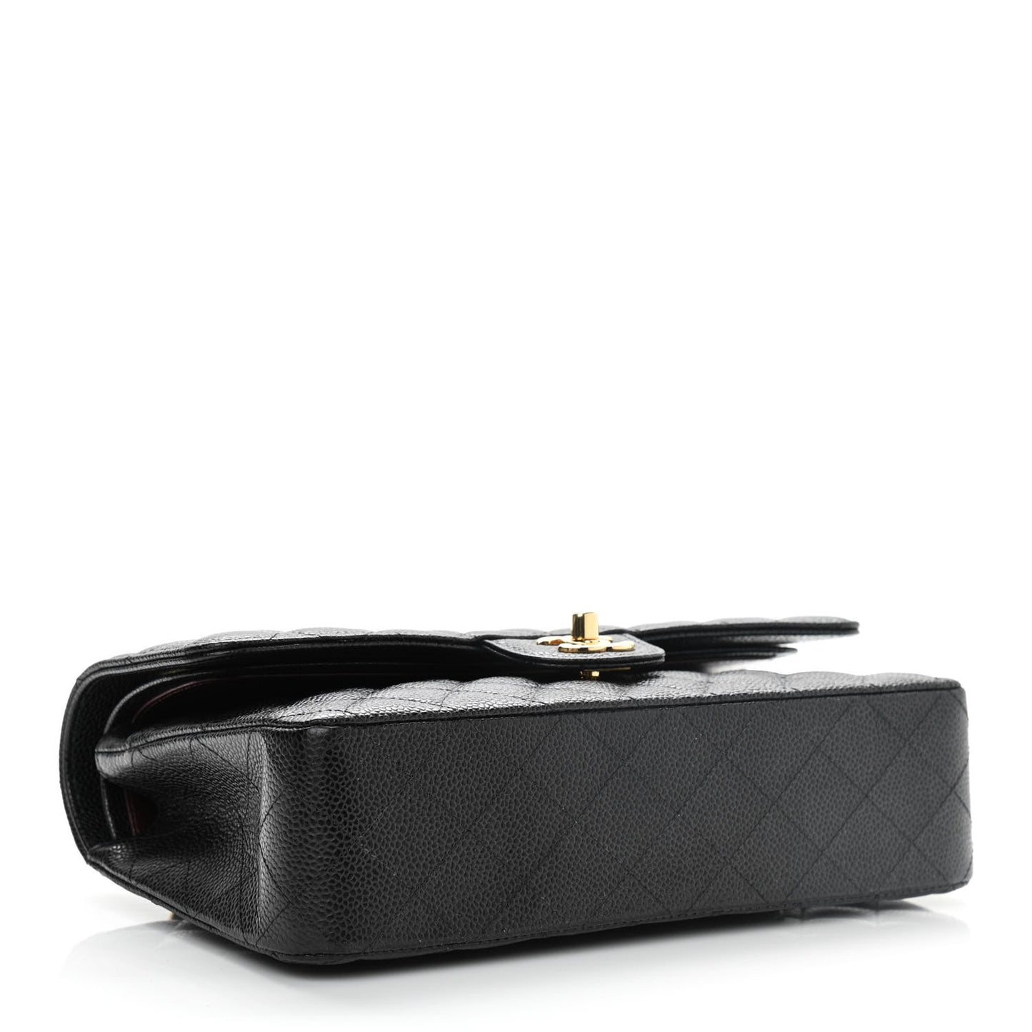 Caviar Quilted Medium Double Flap Black