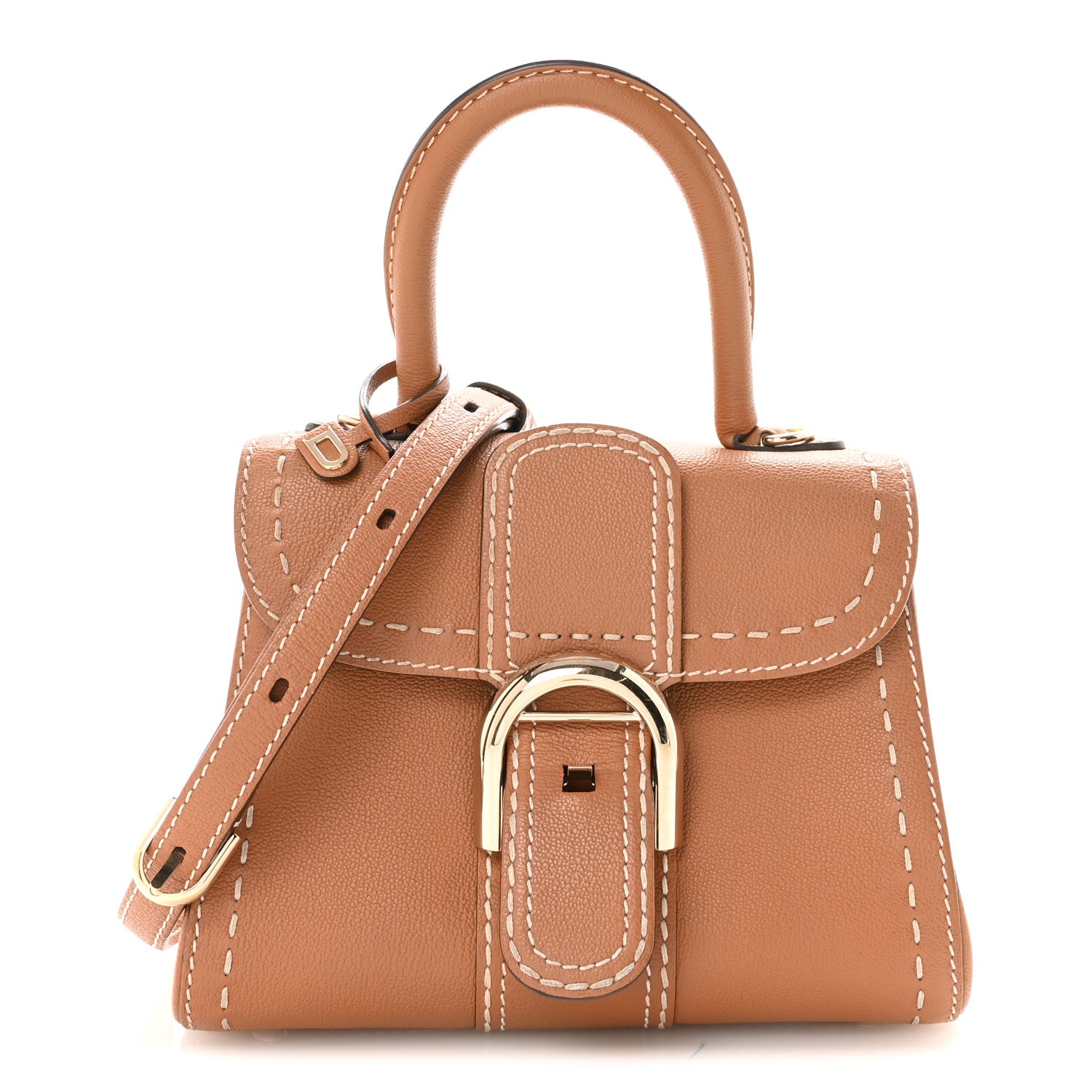 delvaux pebbled leather backpack Delvaux Grained Rodeo Calfskin Surpique Mini Brillant Satchel Vegetal Ivory