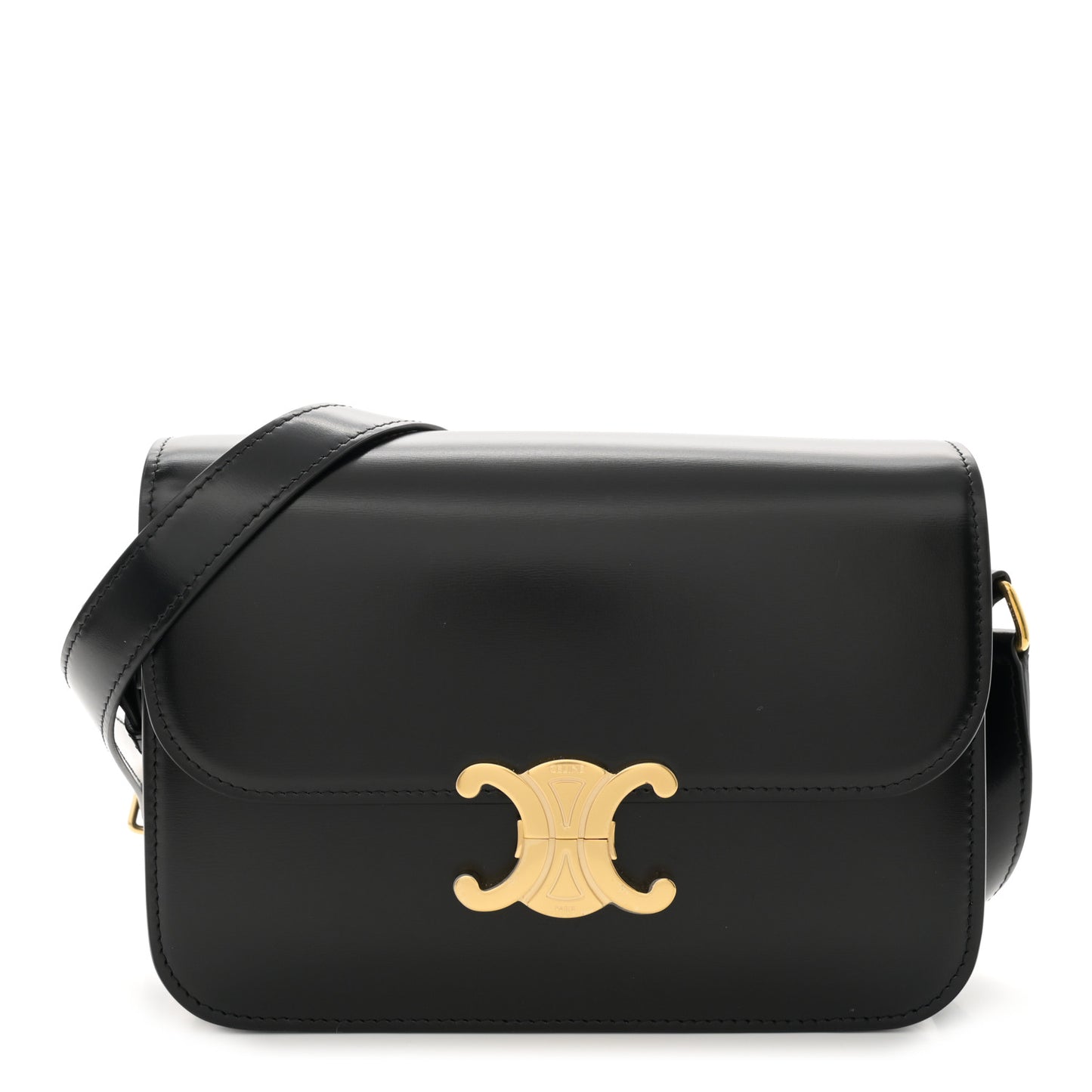 Shiny Calfskin Medium Triomphe Black
