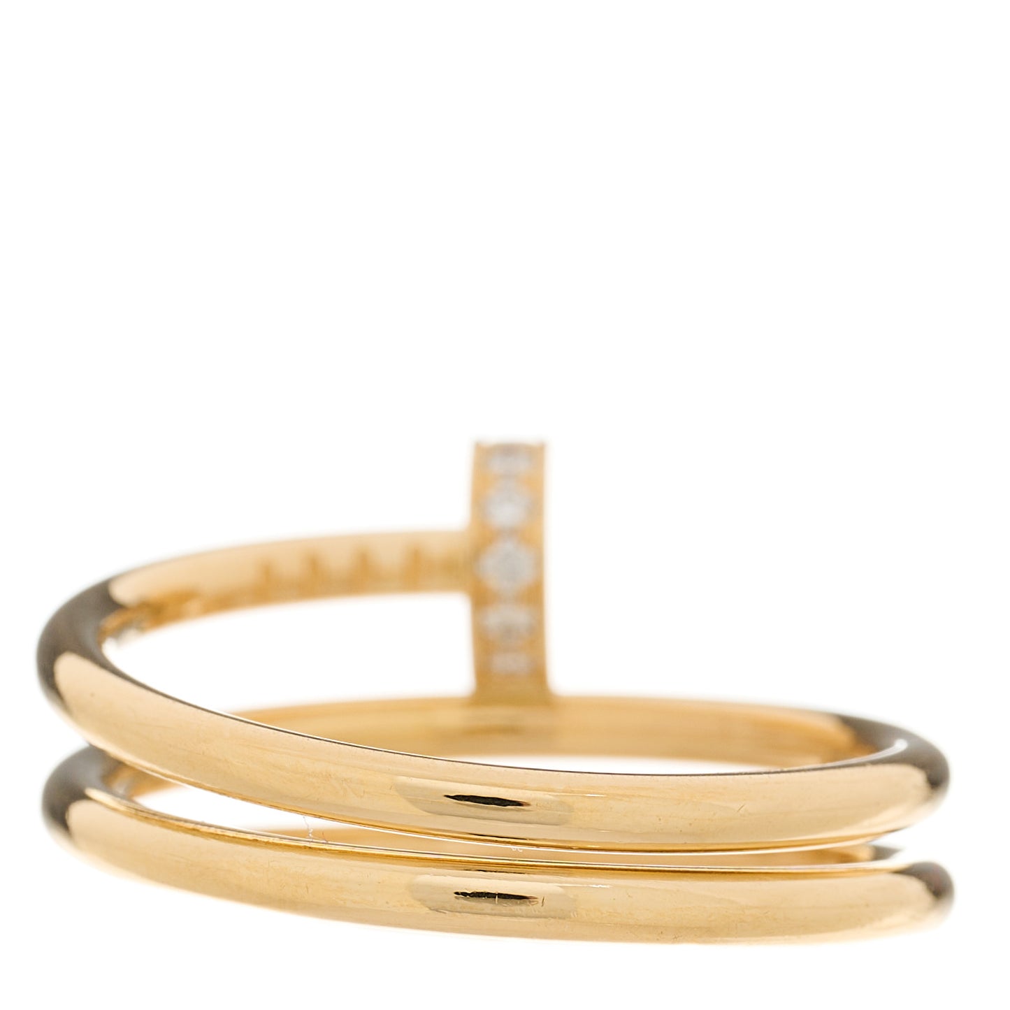 18K Yellow Gold Diamond Double Juste Un Clou Ring 53 6.5