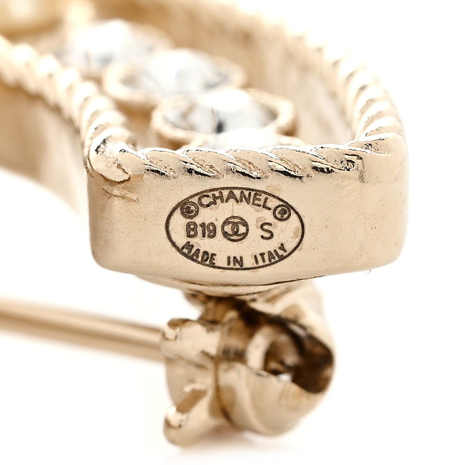 Chanel Pearl Crystal CC Brooch Gold 3 of 3