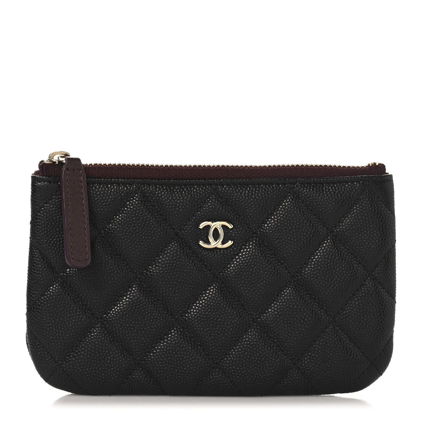 Caviar Quilted Small Cosmetic Case Black