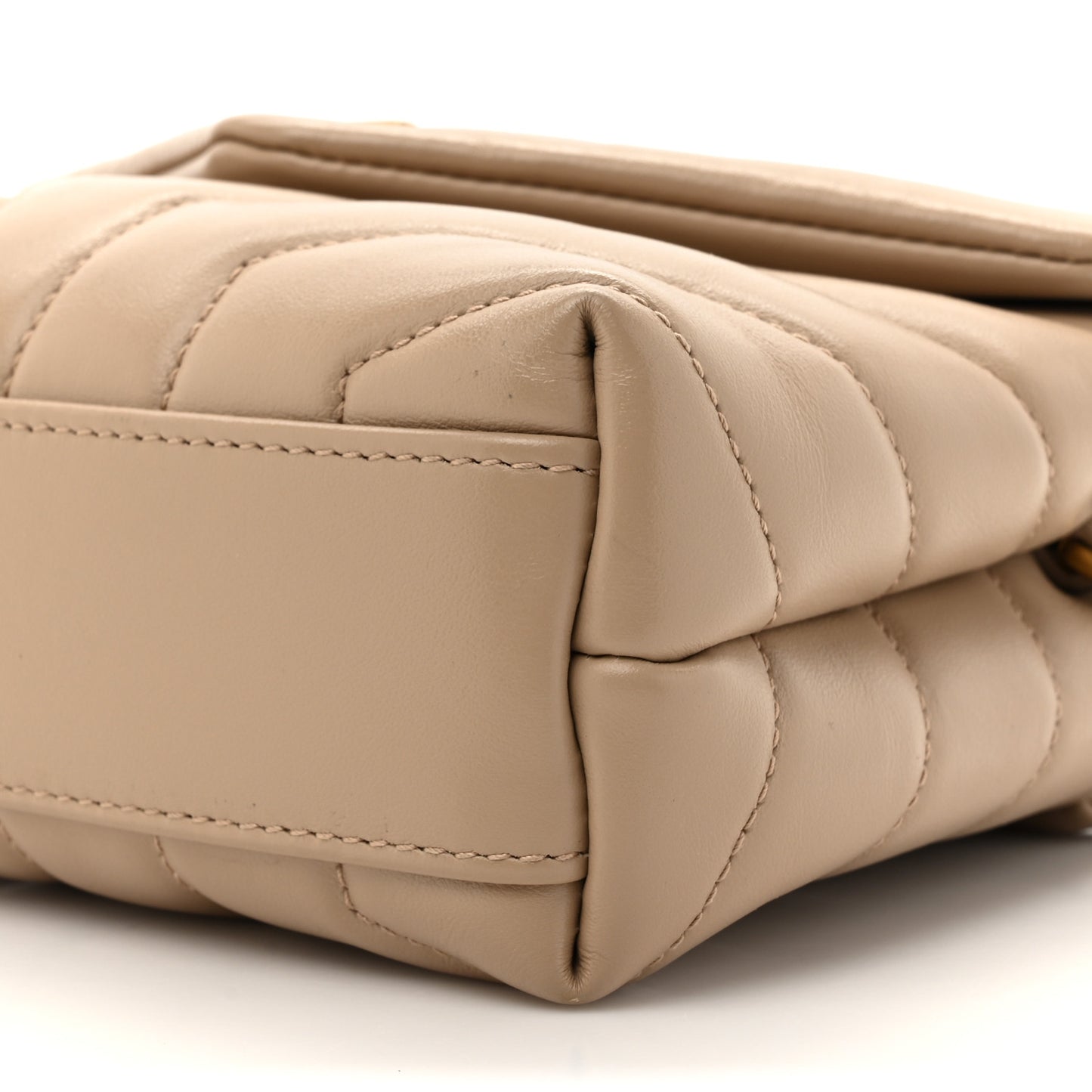 Calfskin Y Quilted Monogram Toy Loulou Crossbody Bag Dark Beige