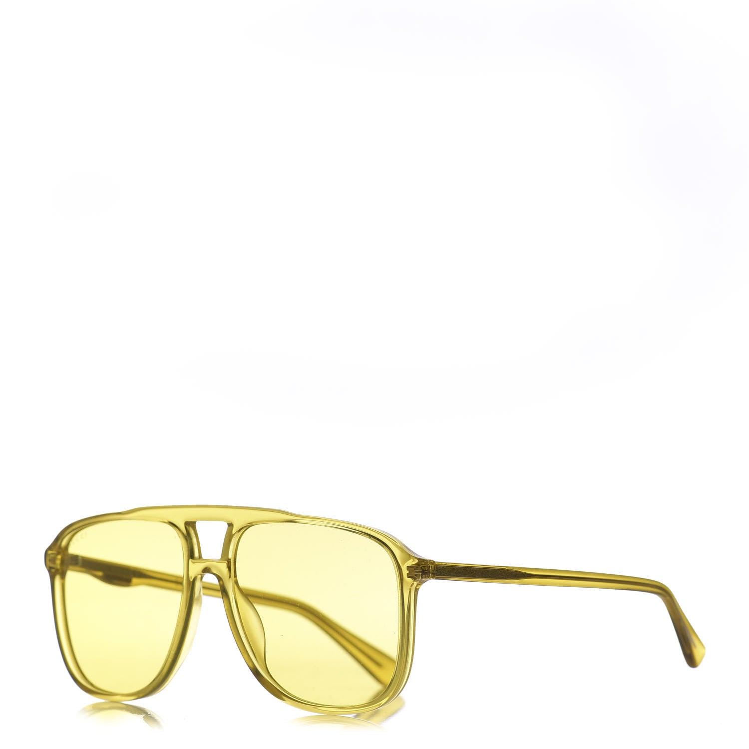 Gucci Squared Aviator Sunglasses GG0262S Yellow 599134 – FASHIONPHILE
