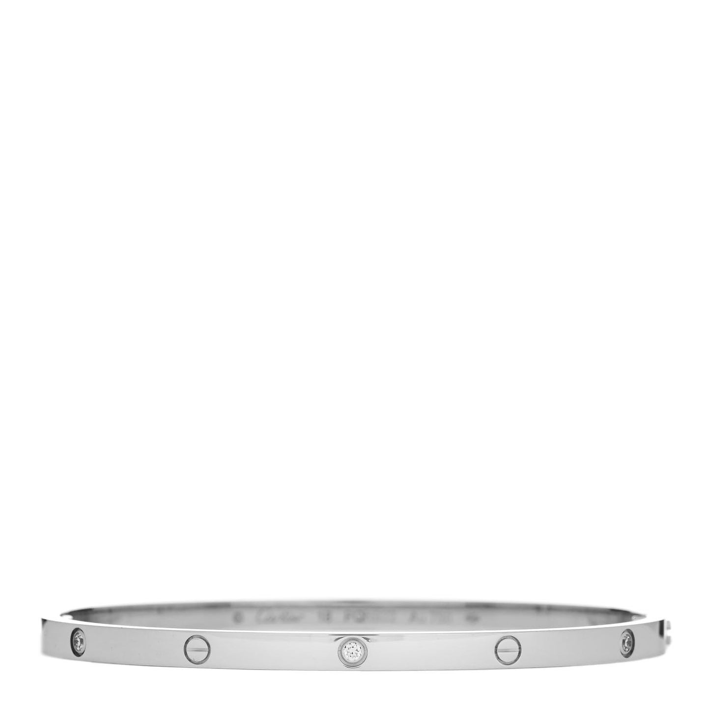 18K White Gold 6 Diamond Small LOVE Bracelet 18