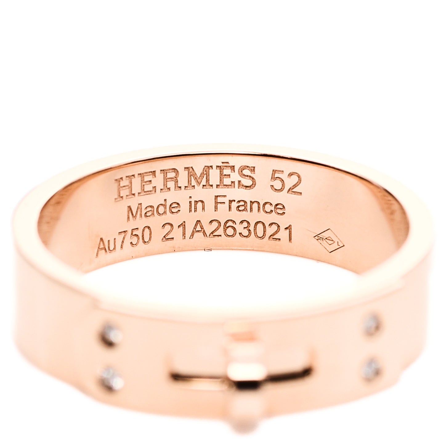 18K Rose Gold Diamond PM Kelly Ring 52 6