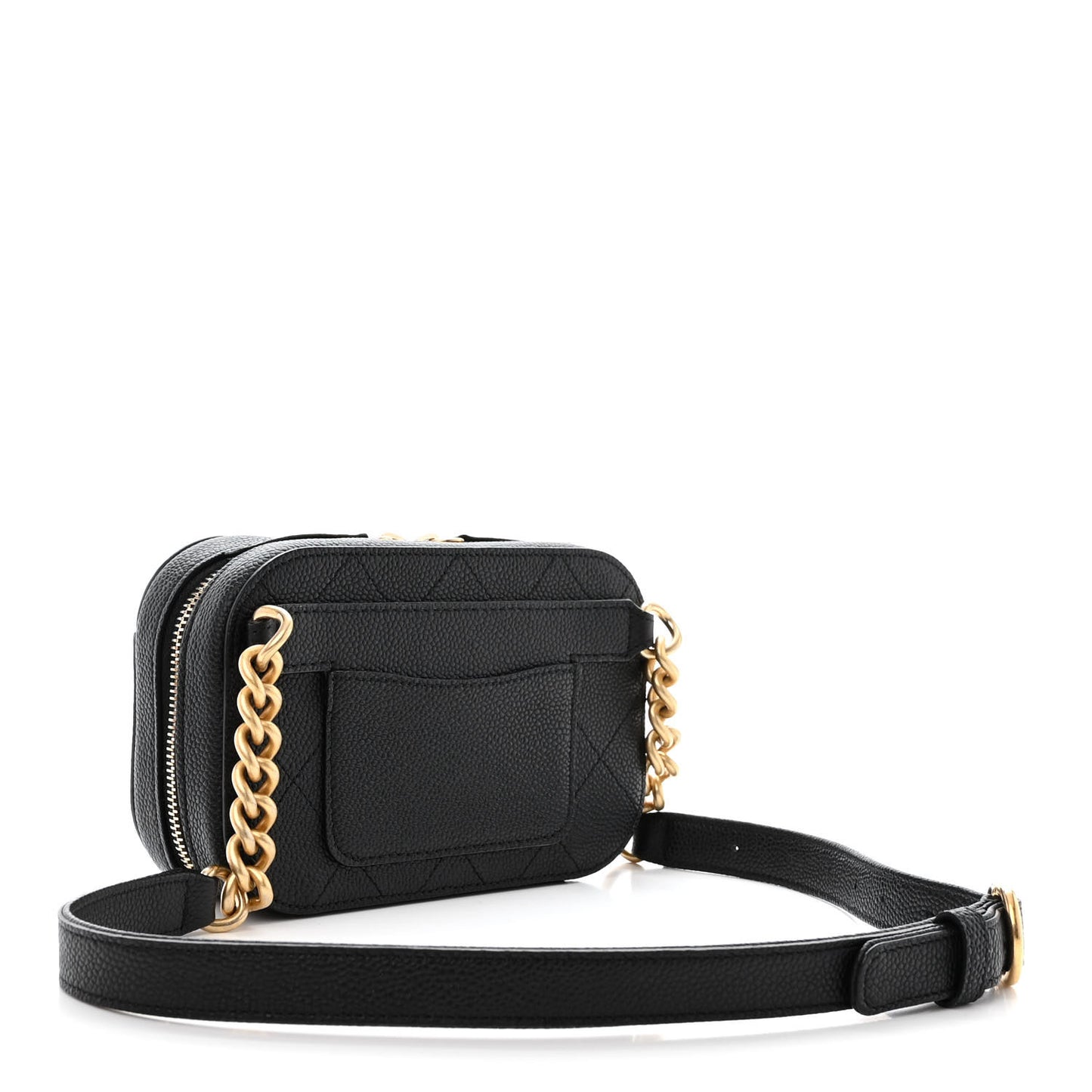 Caviar Stitched Waist Bag Black