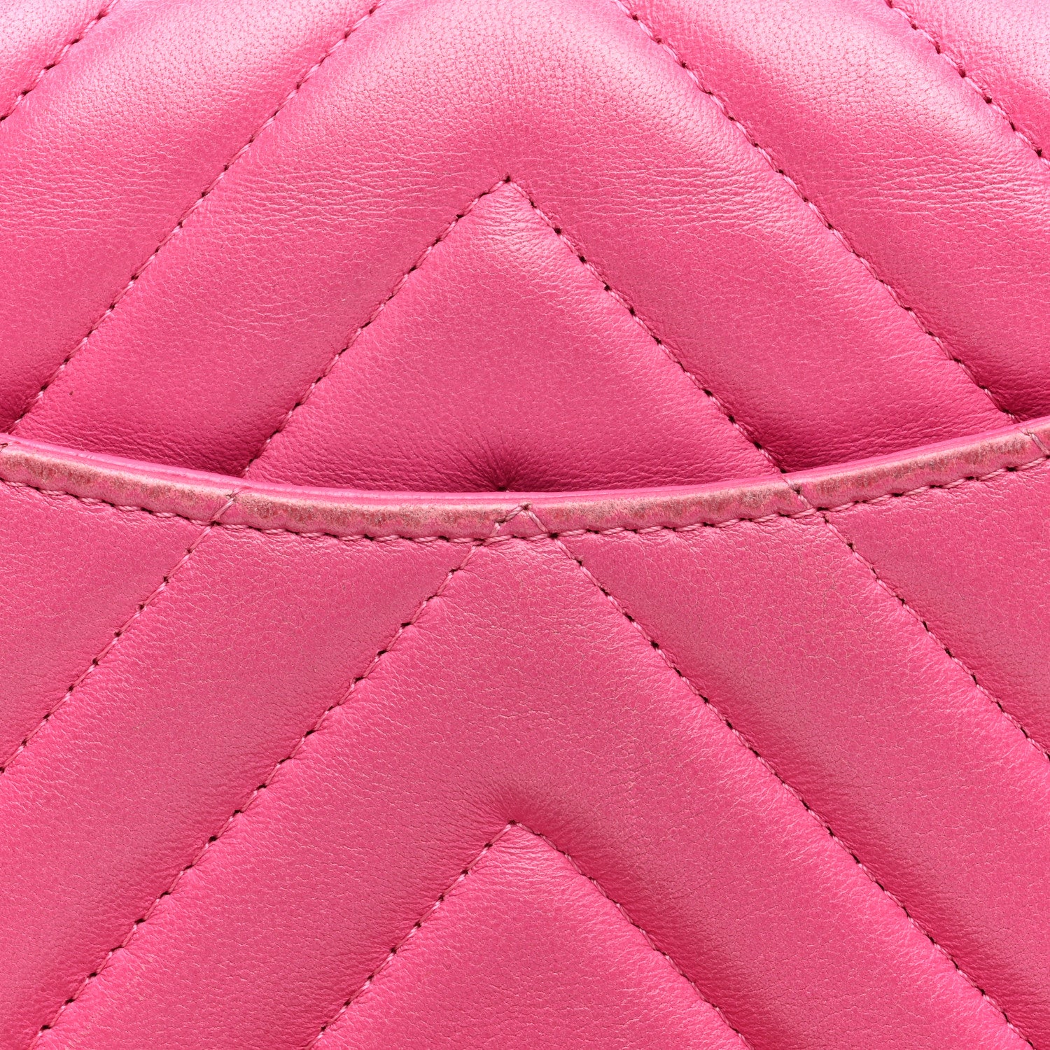 Chanel Lambskin Chevron Quilted Mini Rectangular Flap Dark Pink 12 of 15